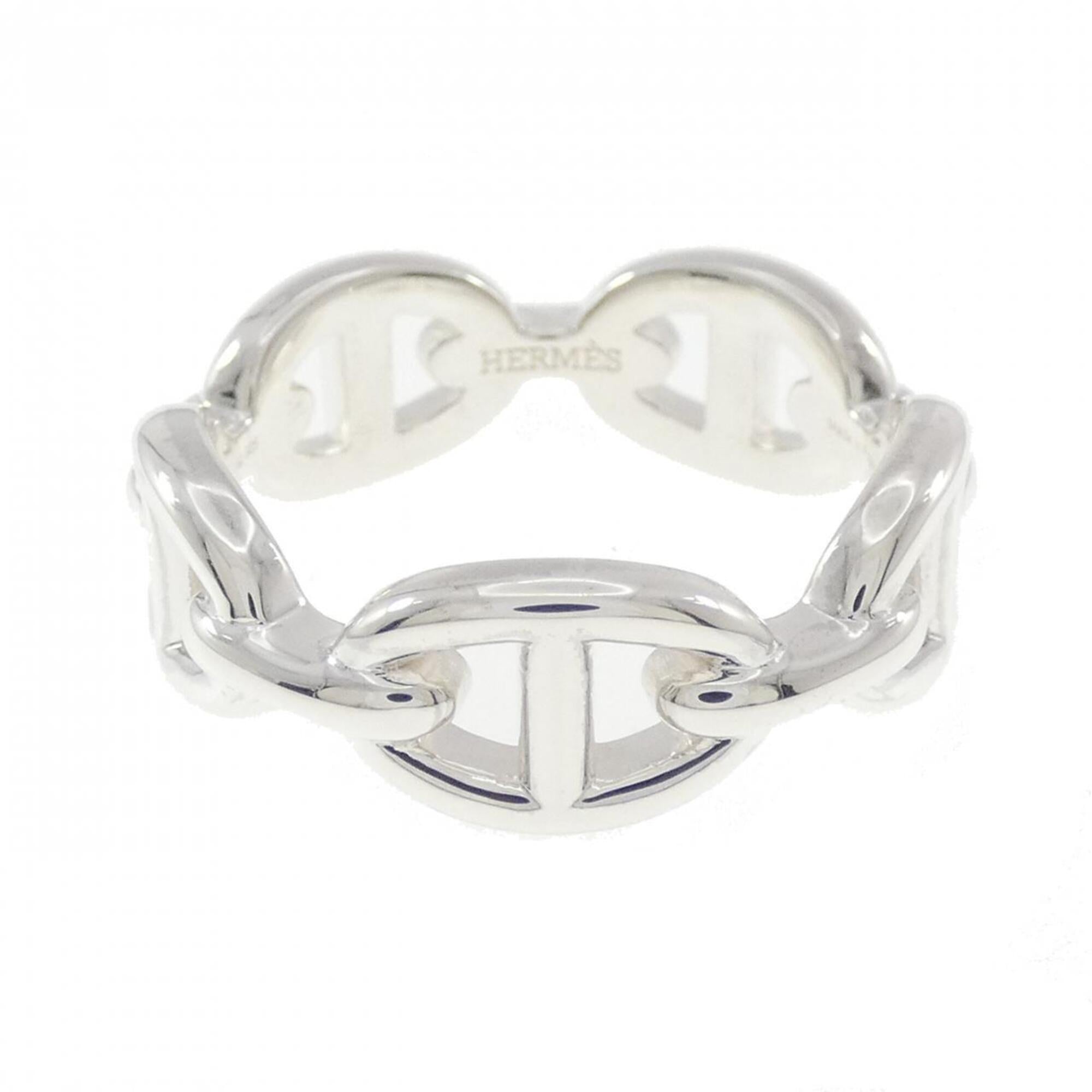 Hermes Silver 925 Band Ring (Pre-Owned)