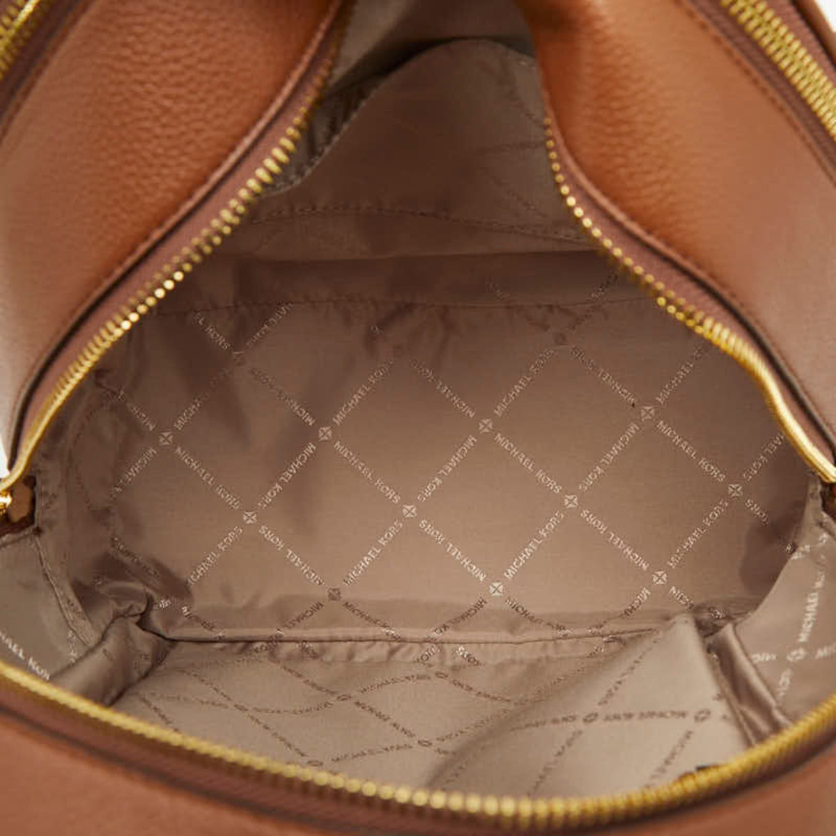 Michael Kors Brown White Pvc Leather Backpack (Pre-Owned)