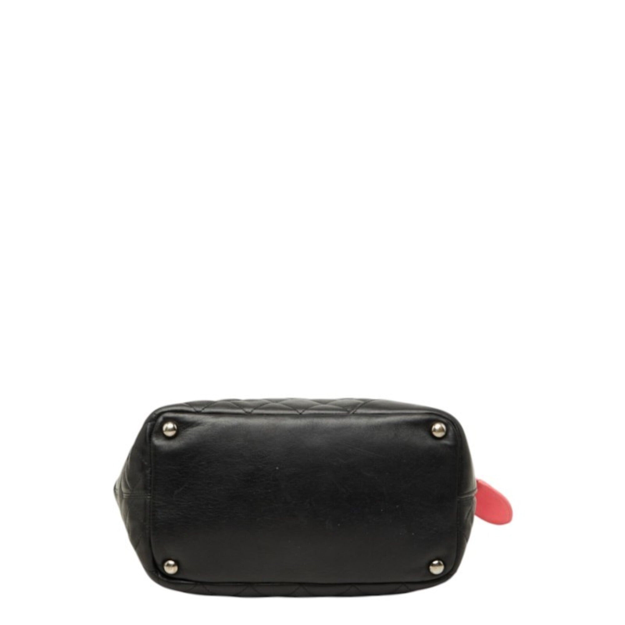 Chanel Black Pink Leather Handbag Tote Bag (Pre-Owned)