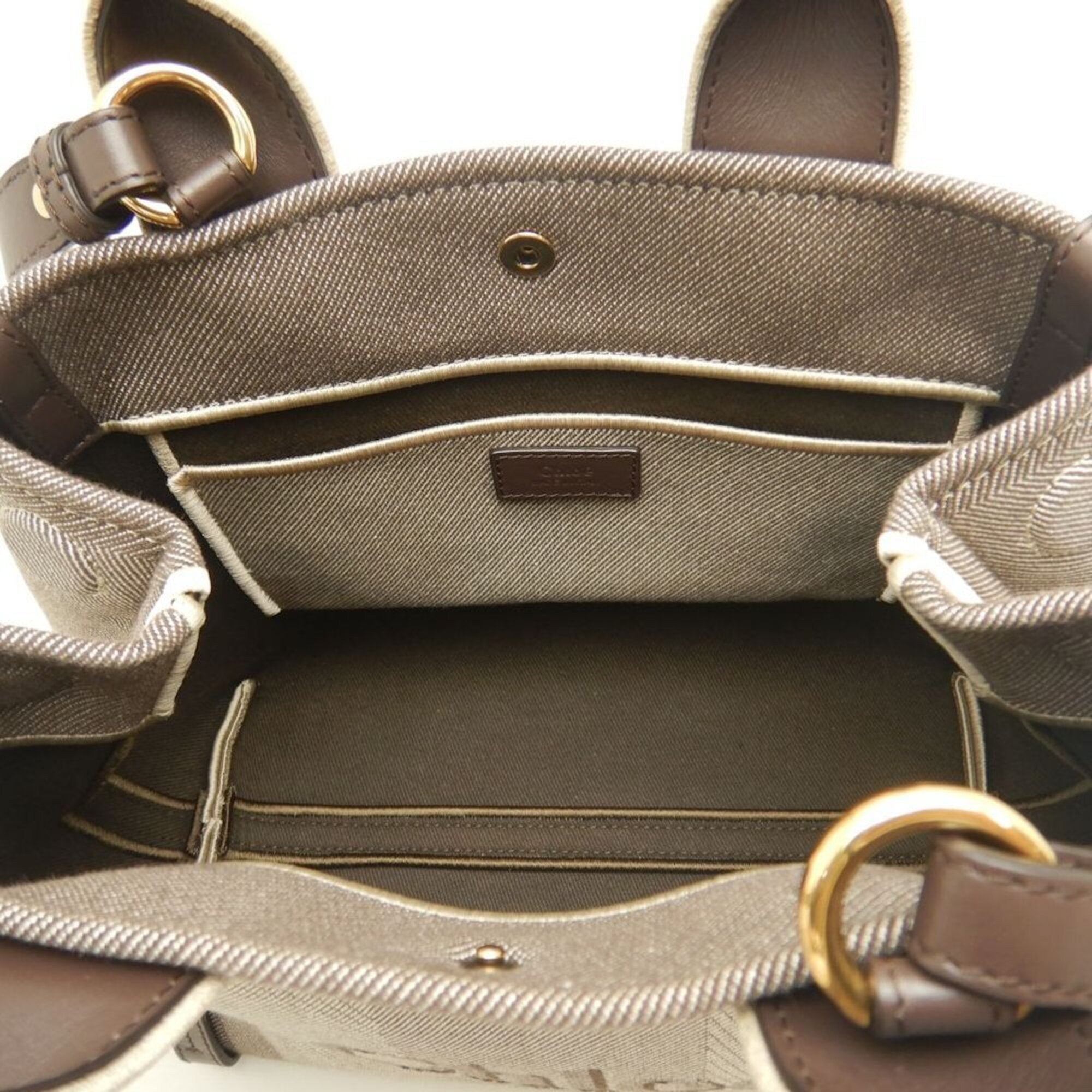 Chloé Brown Canvas Leather Tote Bag (Pre-Owned)