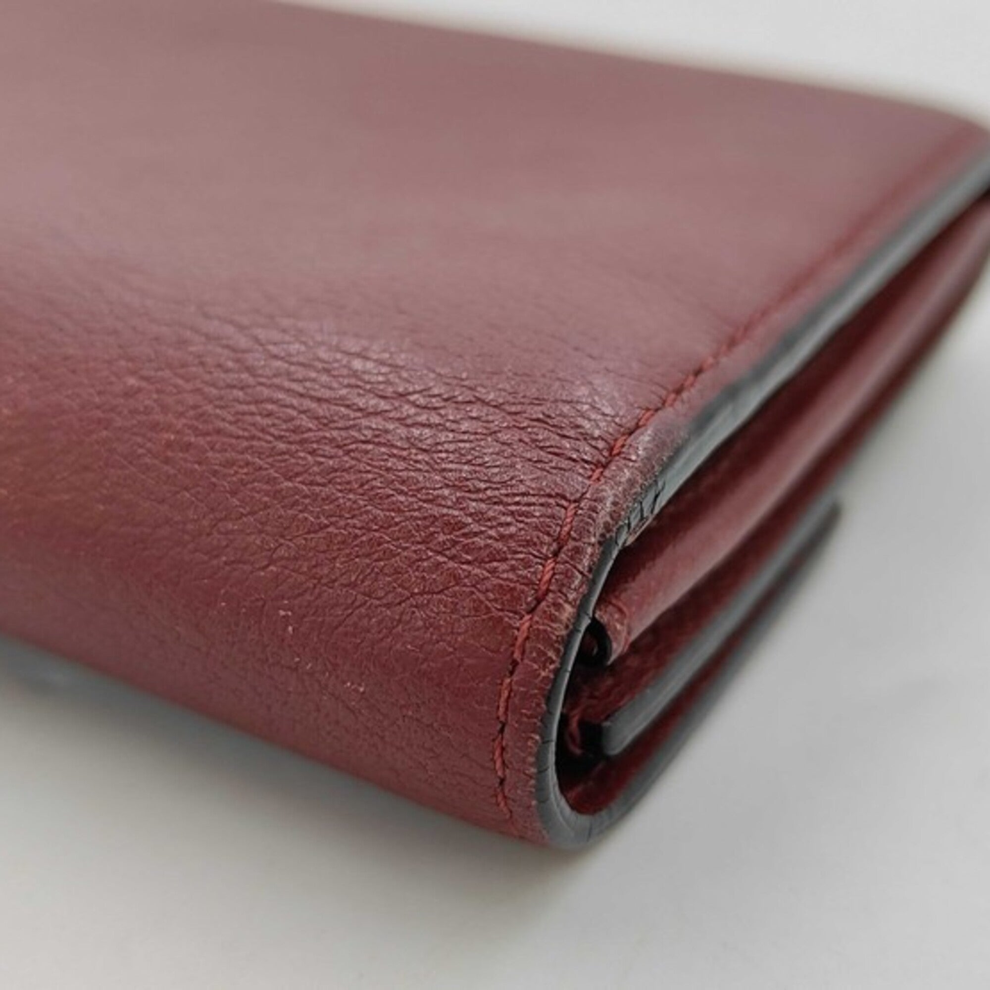 Cartier Bordeaux Leather Long Wallet (Tri-Fold) (Pre-Owned)