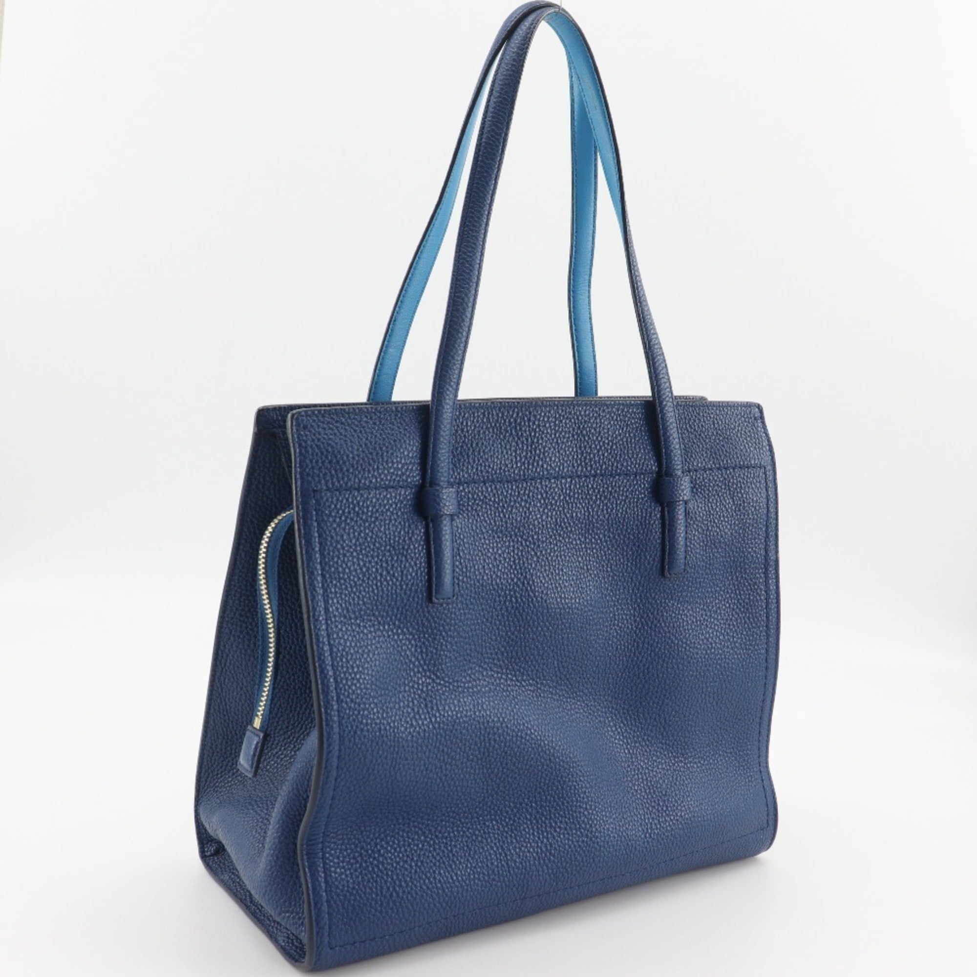 Salvatore Ferragamo Blue Leather Tote Bag (Pre-Owned)