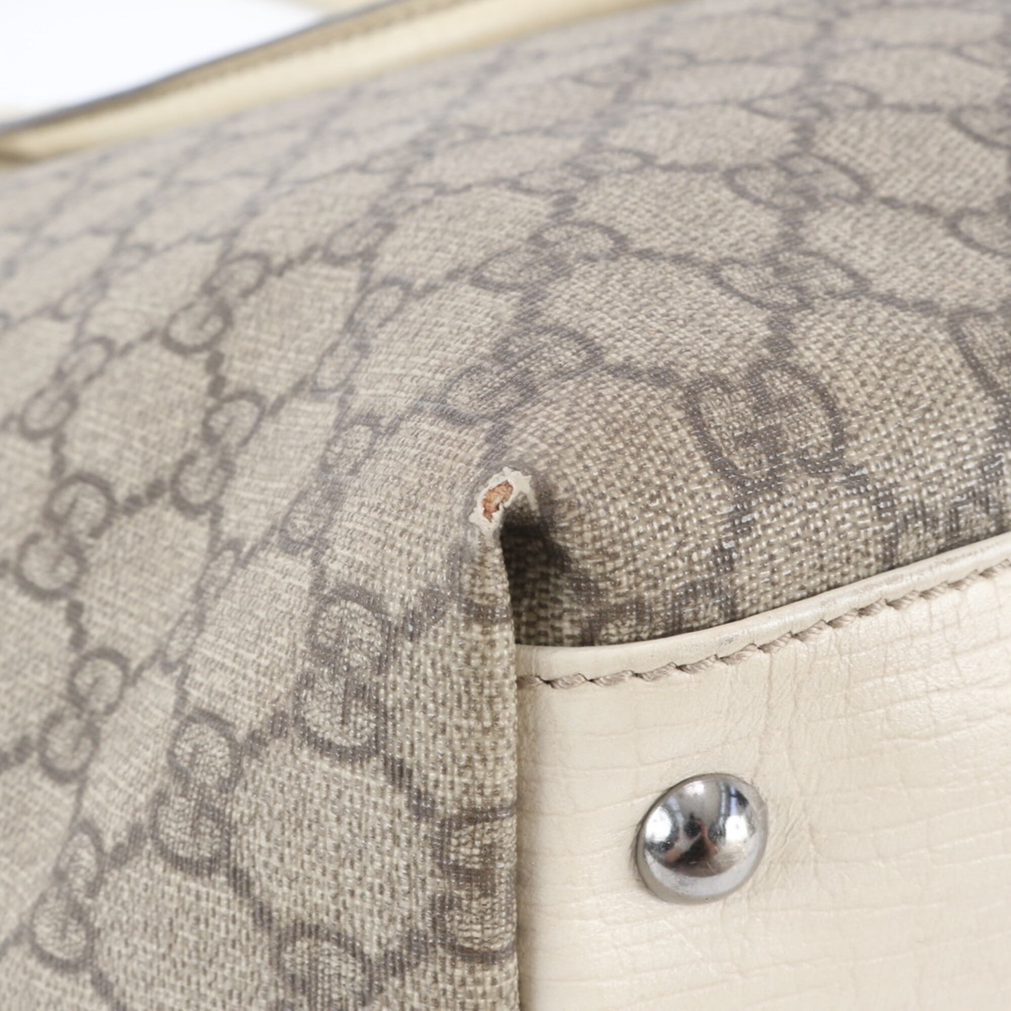 Gucci Beige Gg Supreme Handbag Tote Bag (Pre-Owned)