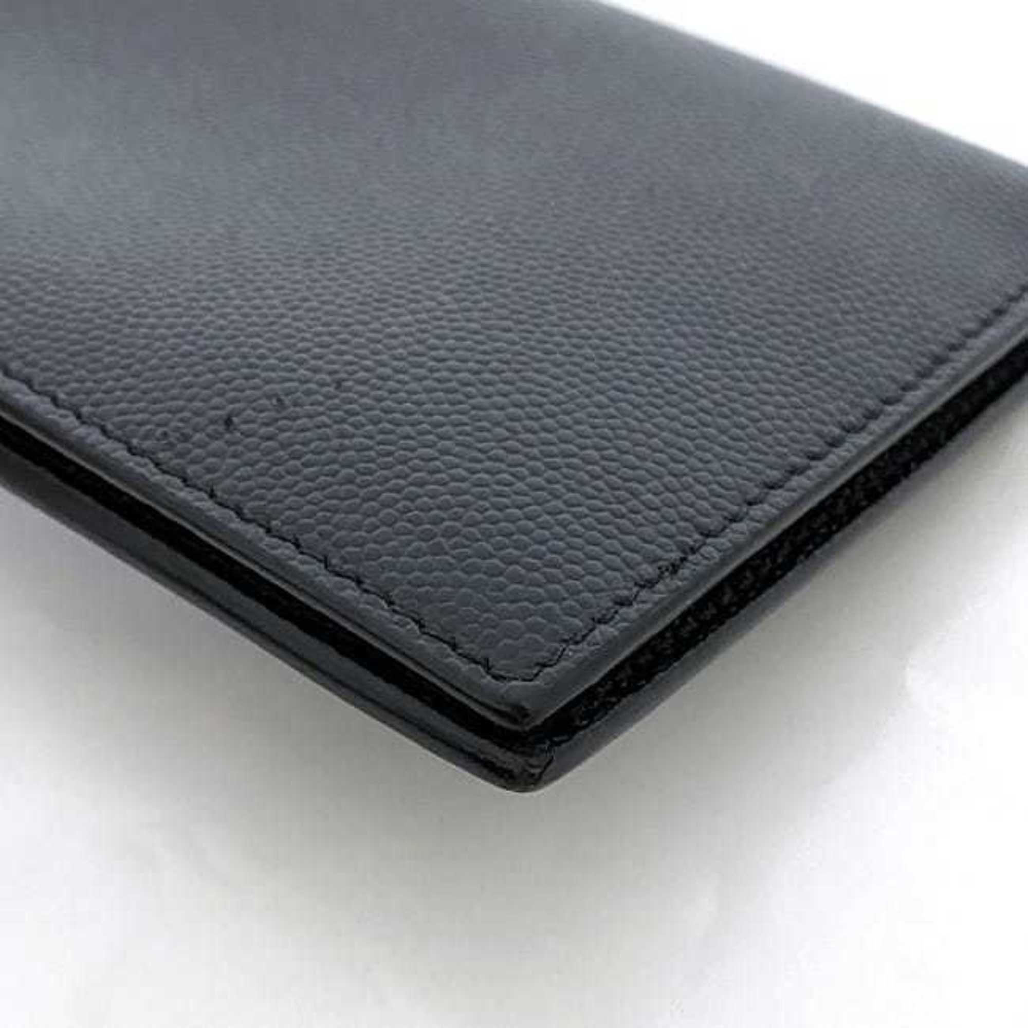 Saint Laurent Black Leather Long Wallet (Bi-Fold) (Pre-Owned)
