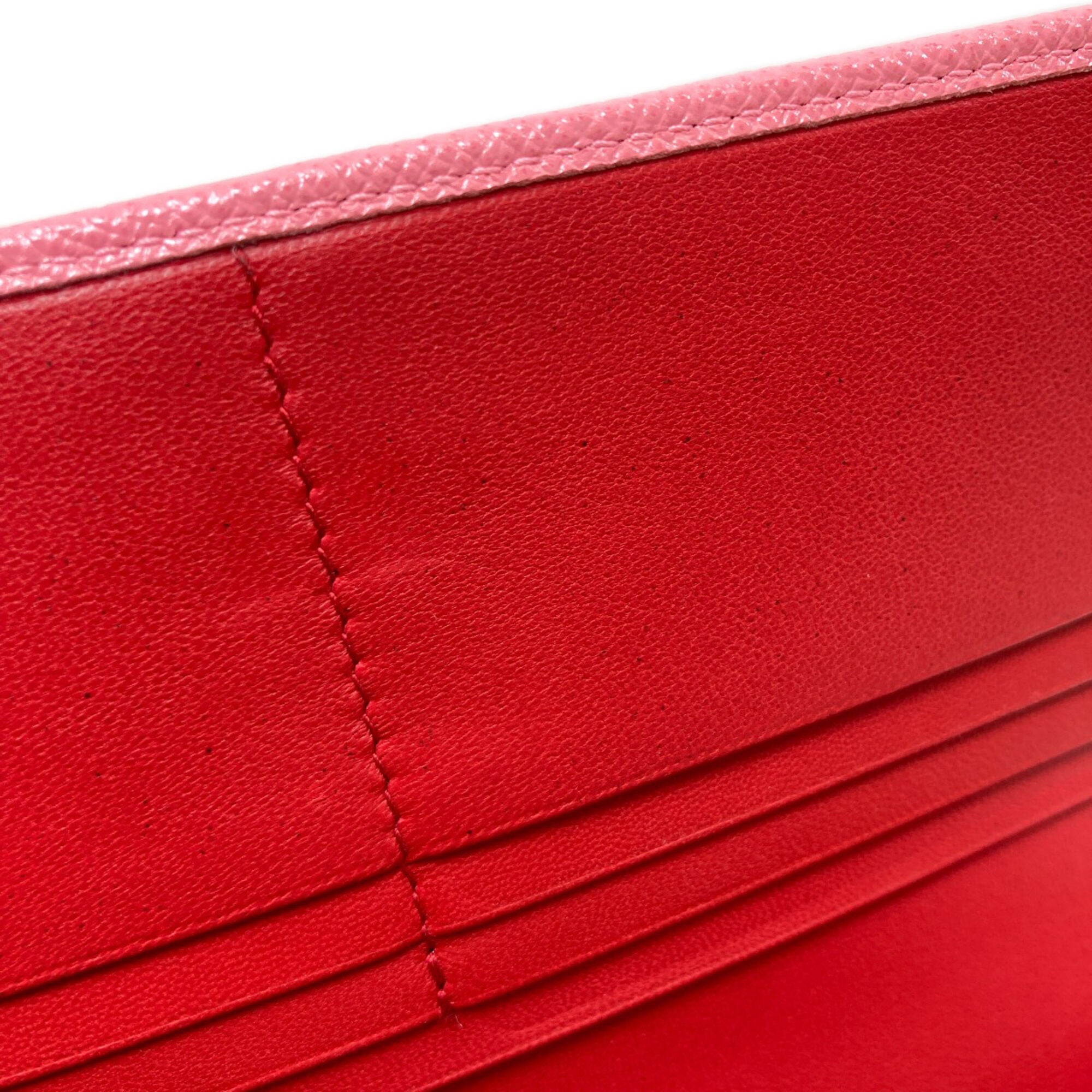 Bvlgari Pink Leather Long Wallet (Bi-Fold) (Pre-Owned)