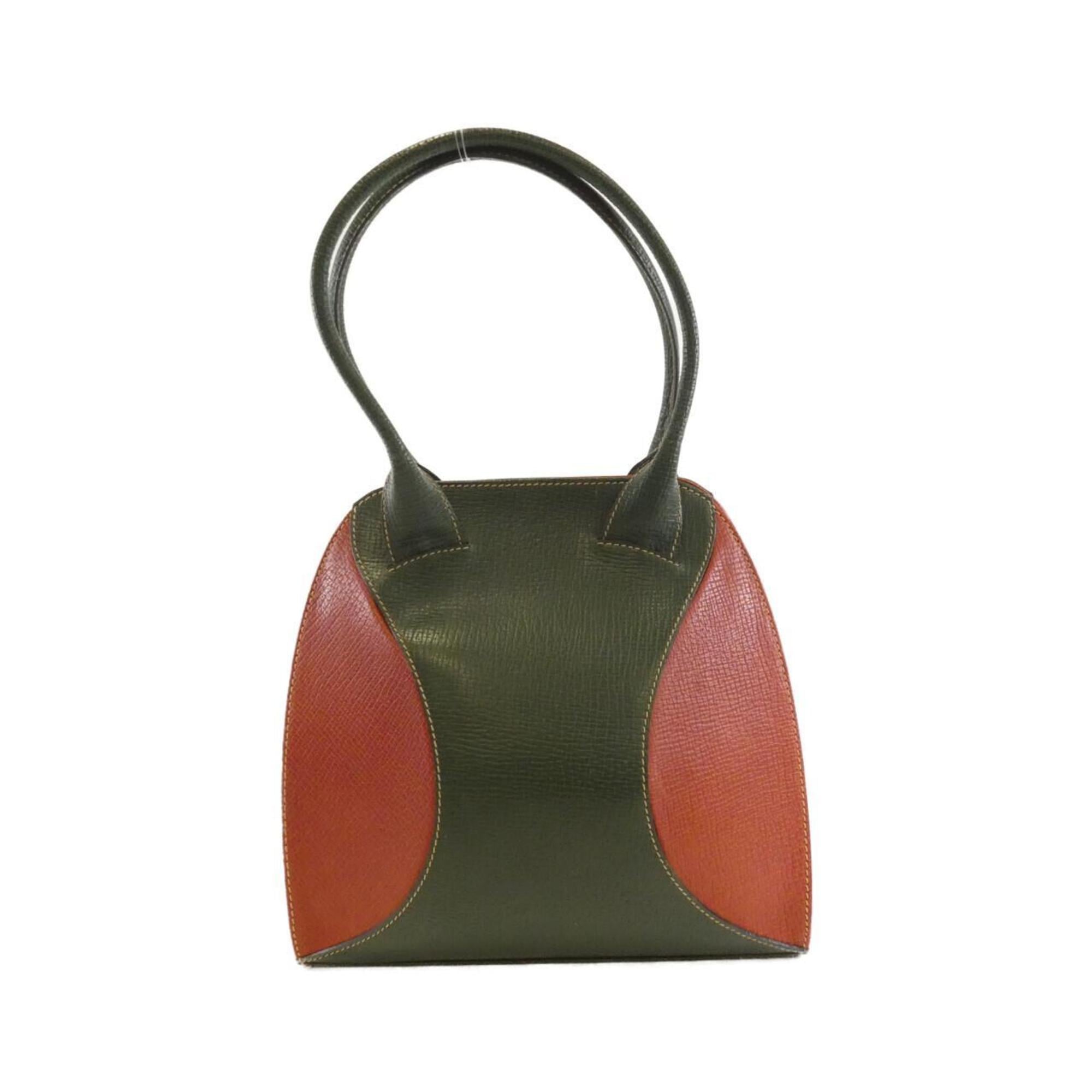 Loewe Brown Green Leather Shoulder Bag (Pre-Owned)