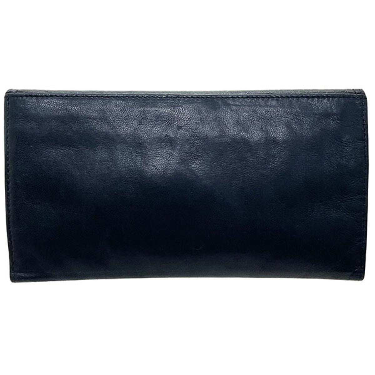 Christian Dior Black Leather Long Wallet (Tri-Fold) (Pre-Owned)