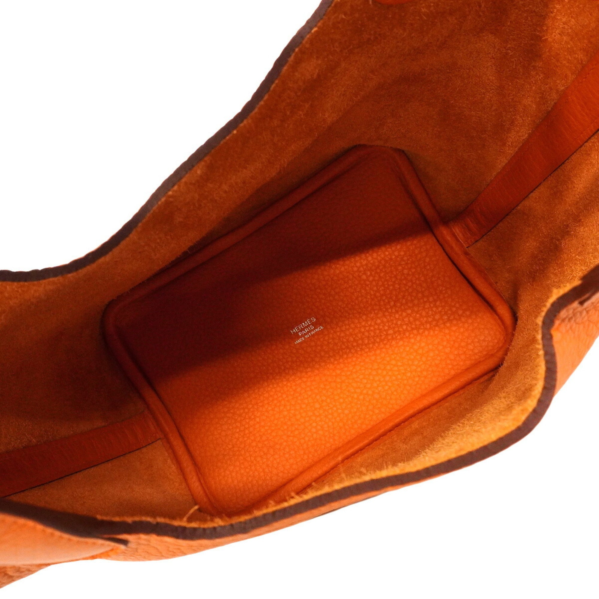 Hermes Orange Taurillon Clemence Leather Handbag (Pre-Owned)