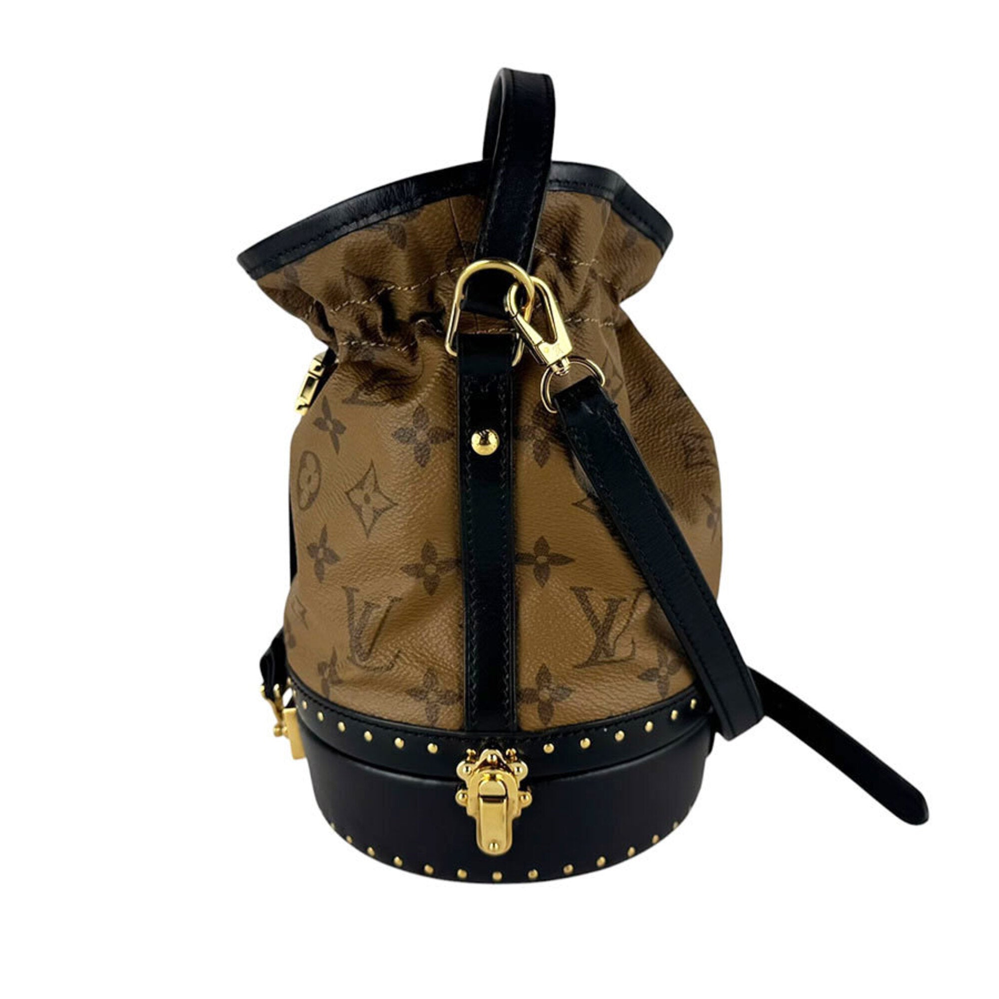 Louis Vuitton Black Brown Monogram Reverse Monogram Reverse Shoulder Bag (Pre-Owned)