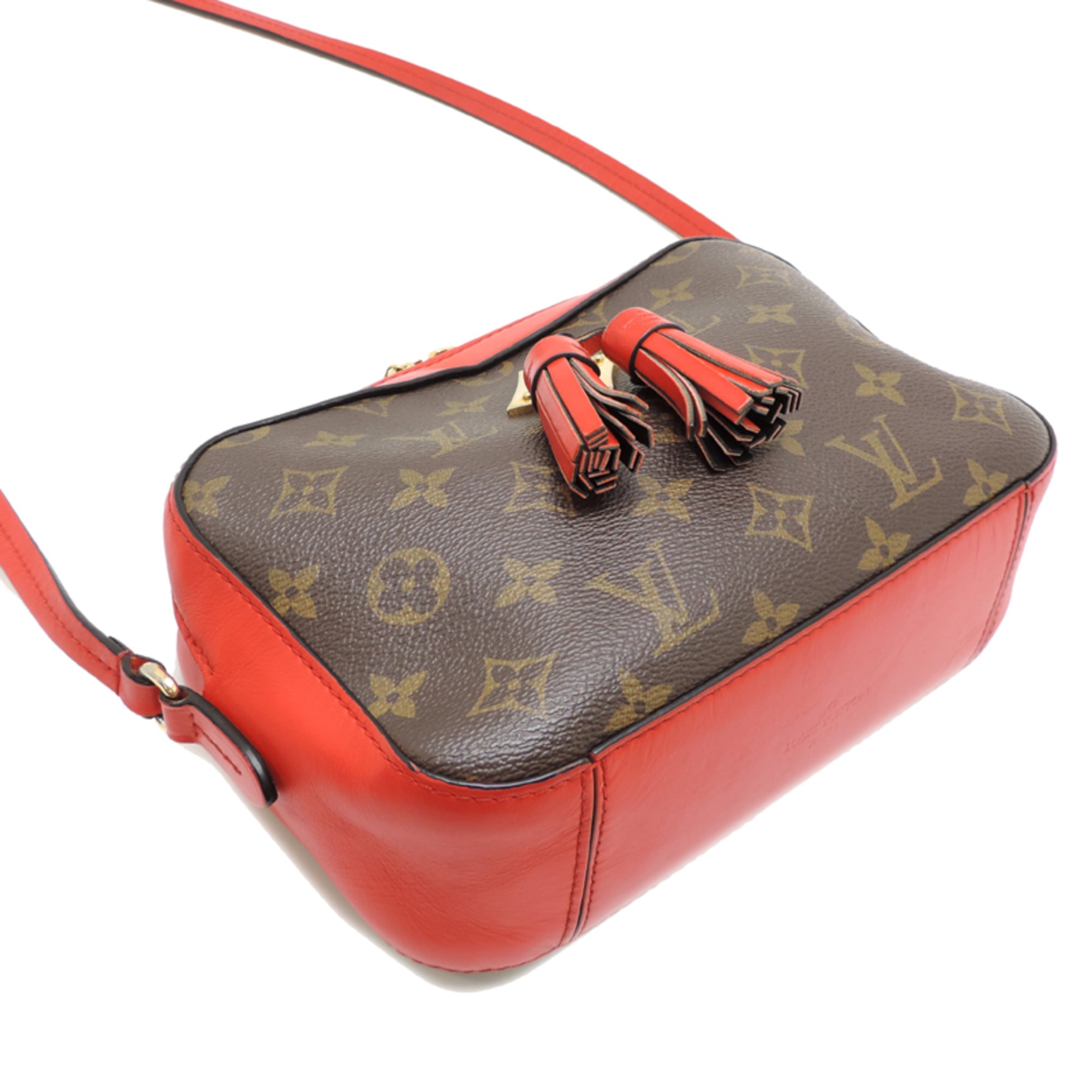 Louis Vuitton Coquelicots Red Color Monogram Leather Shoulder Bag (Pre-Owned)