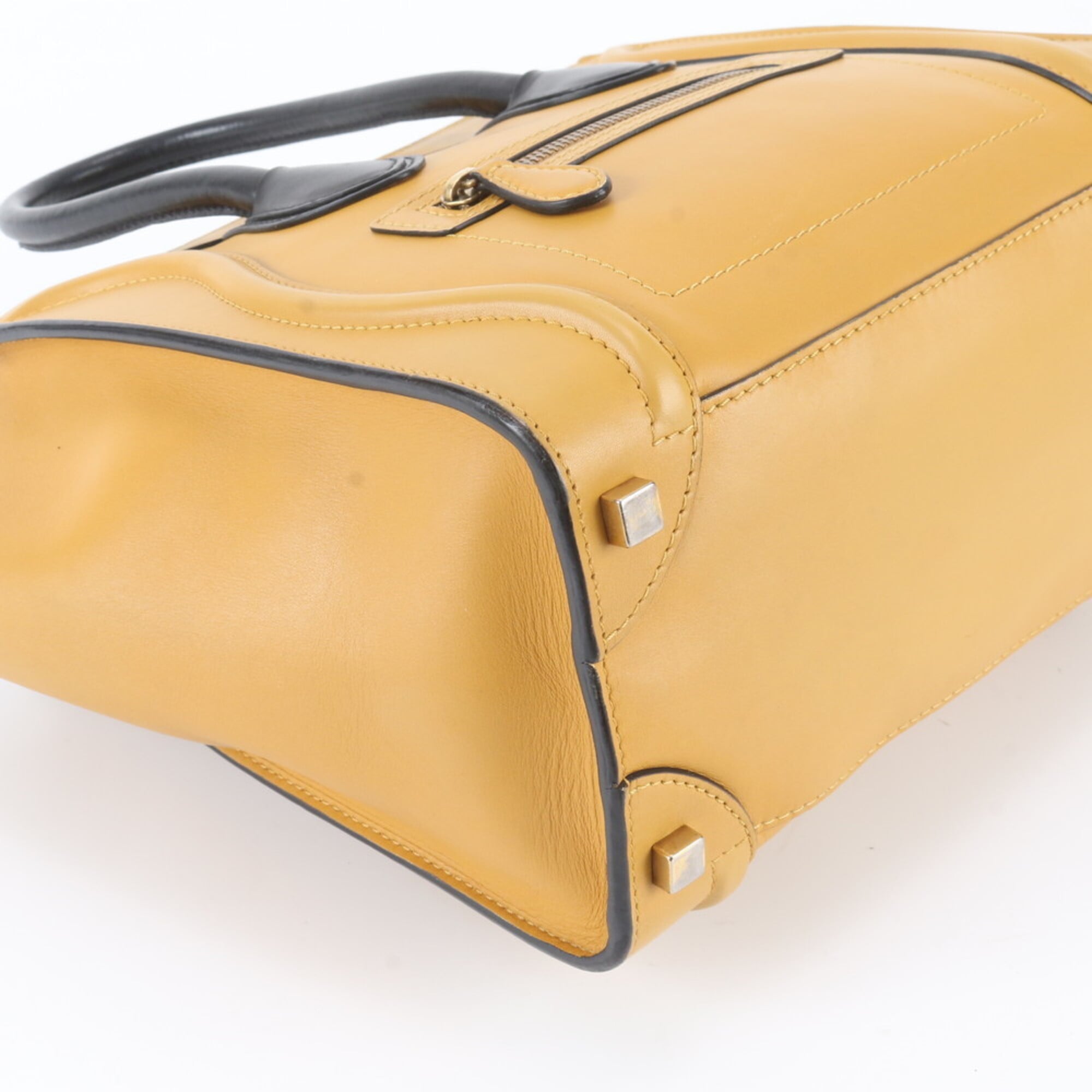 Celine Black Yellow Leather Handbag Tote Bag (Pre-Owned)