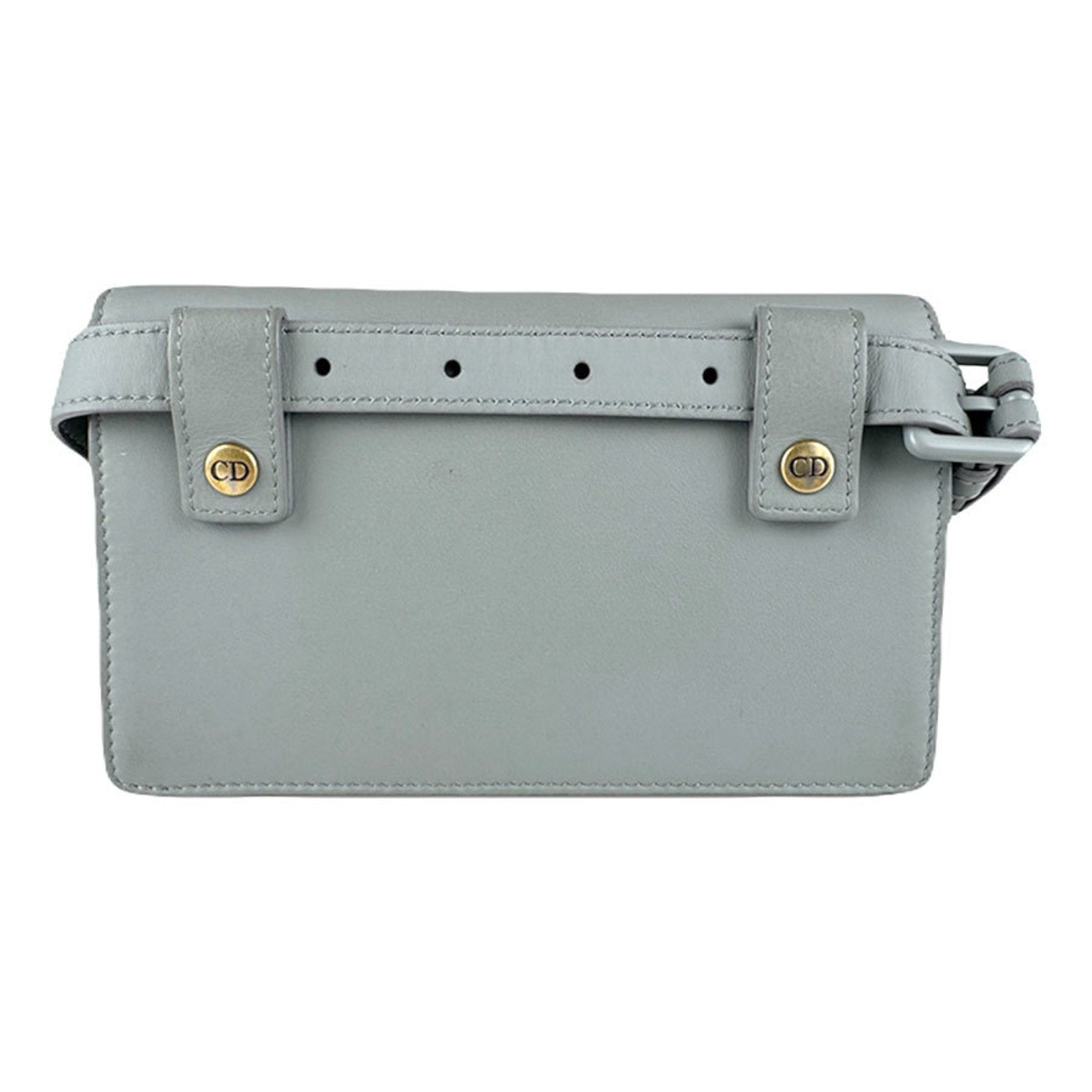 Christian Dior Gray Leather Fanny Pack (Pre-Owned)