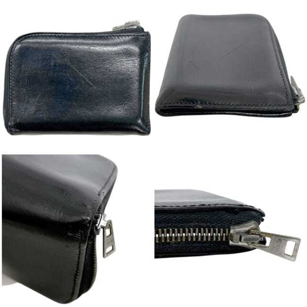 Hermes Black Box Calf Leather Coin Purse/Coin Case (Pre-Owned)