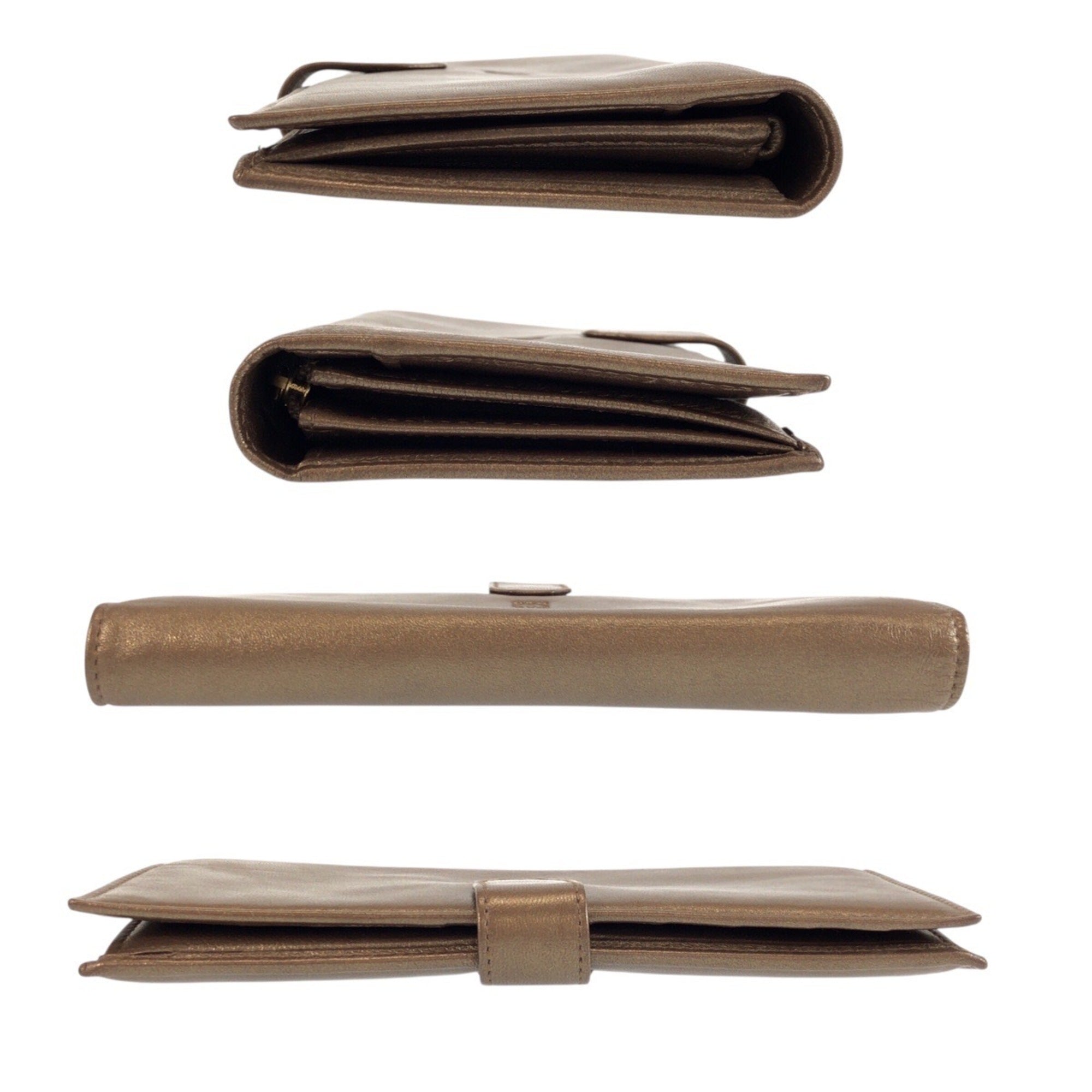Loewe Bronze Leather Long Wallet (Bi-Fold) (Pre-Owned)