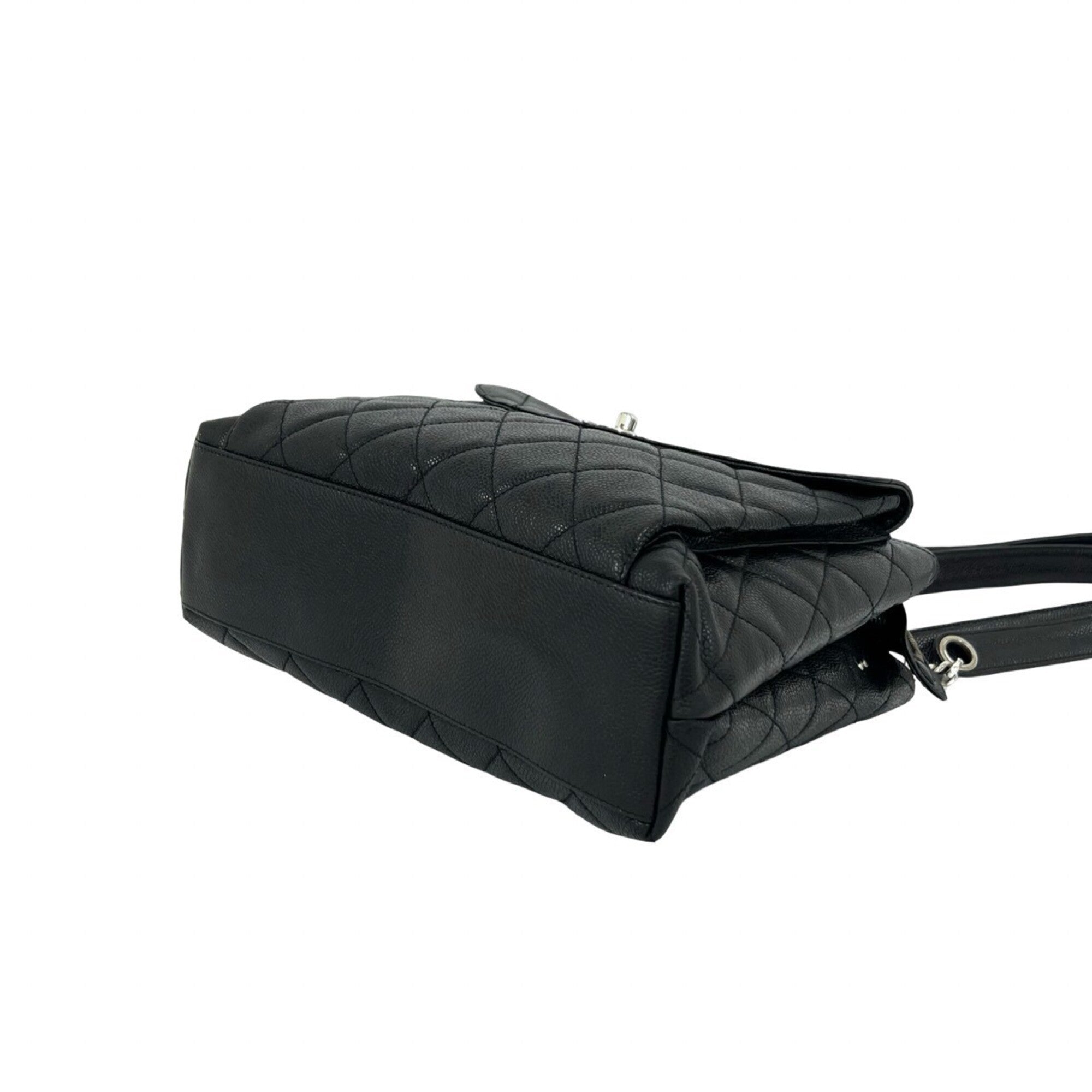 Chanel Black Grained Calfskin Tote Bag (Pre-Owned)