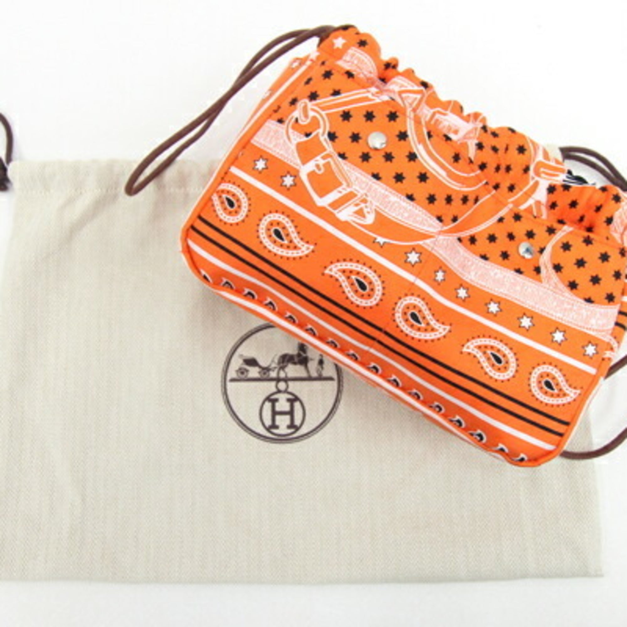 Hermes Orange Silk Pouch (Pre-Owned)