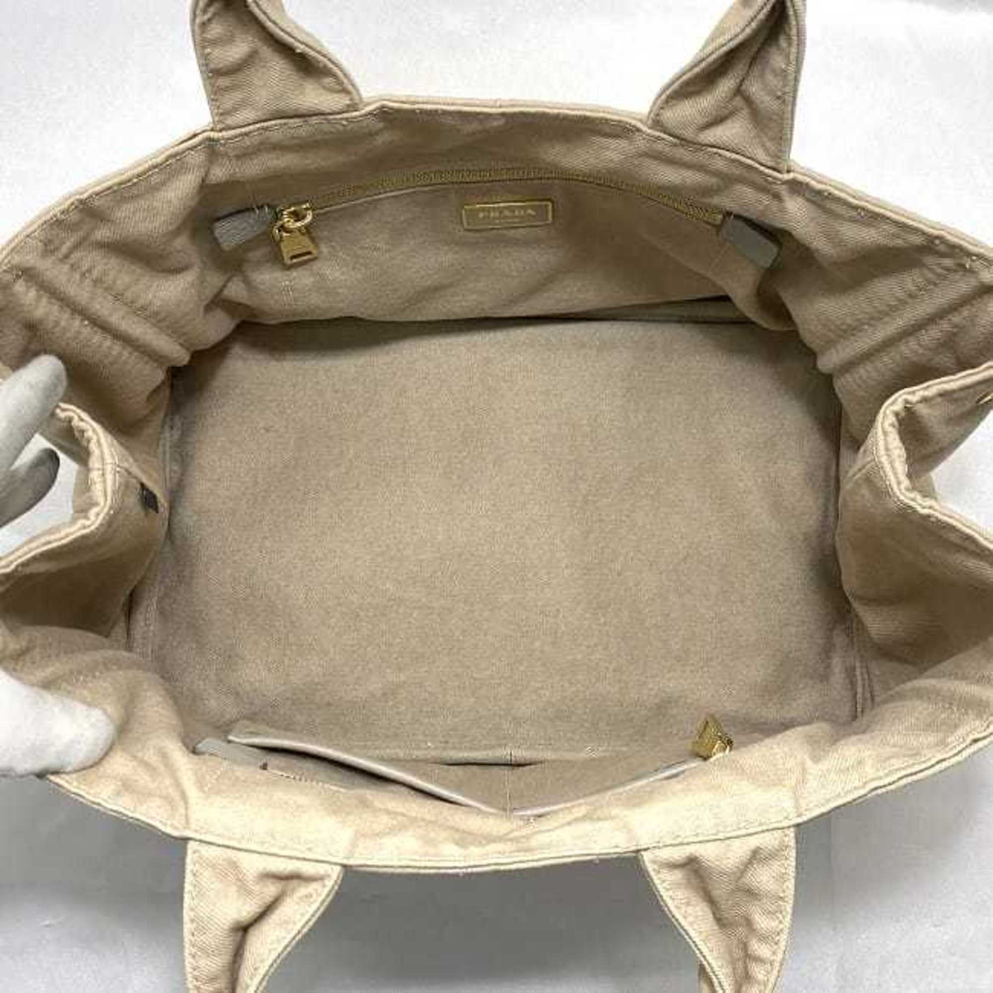 Prada Beige Canapa Handbag Tote Bag (Pre-Owned)