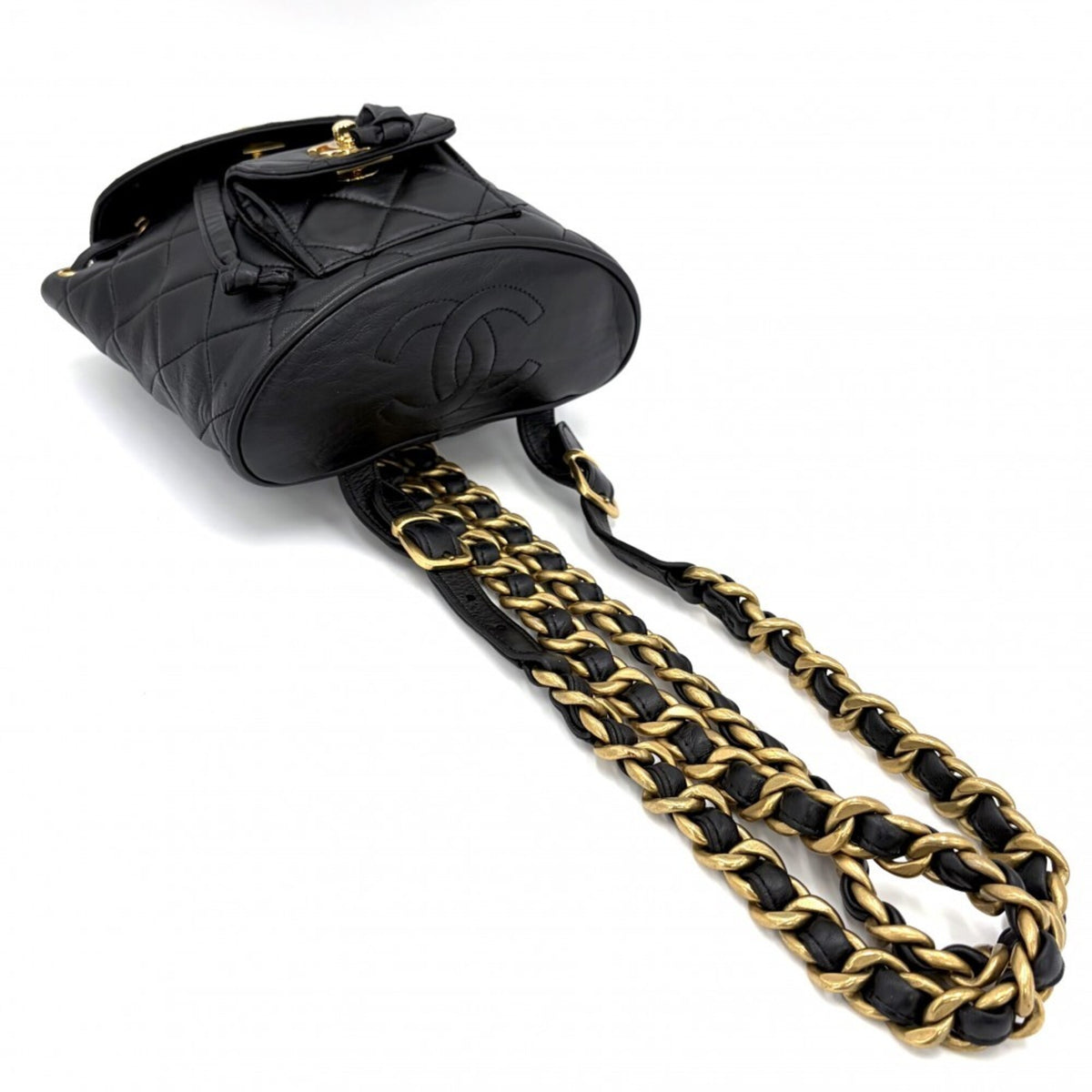 Chanel Matelasse Black Leather Backpack (Pre-Owned)