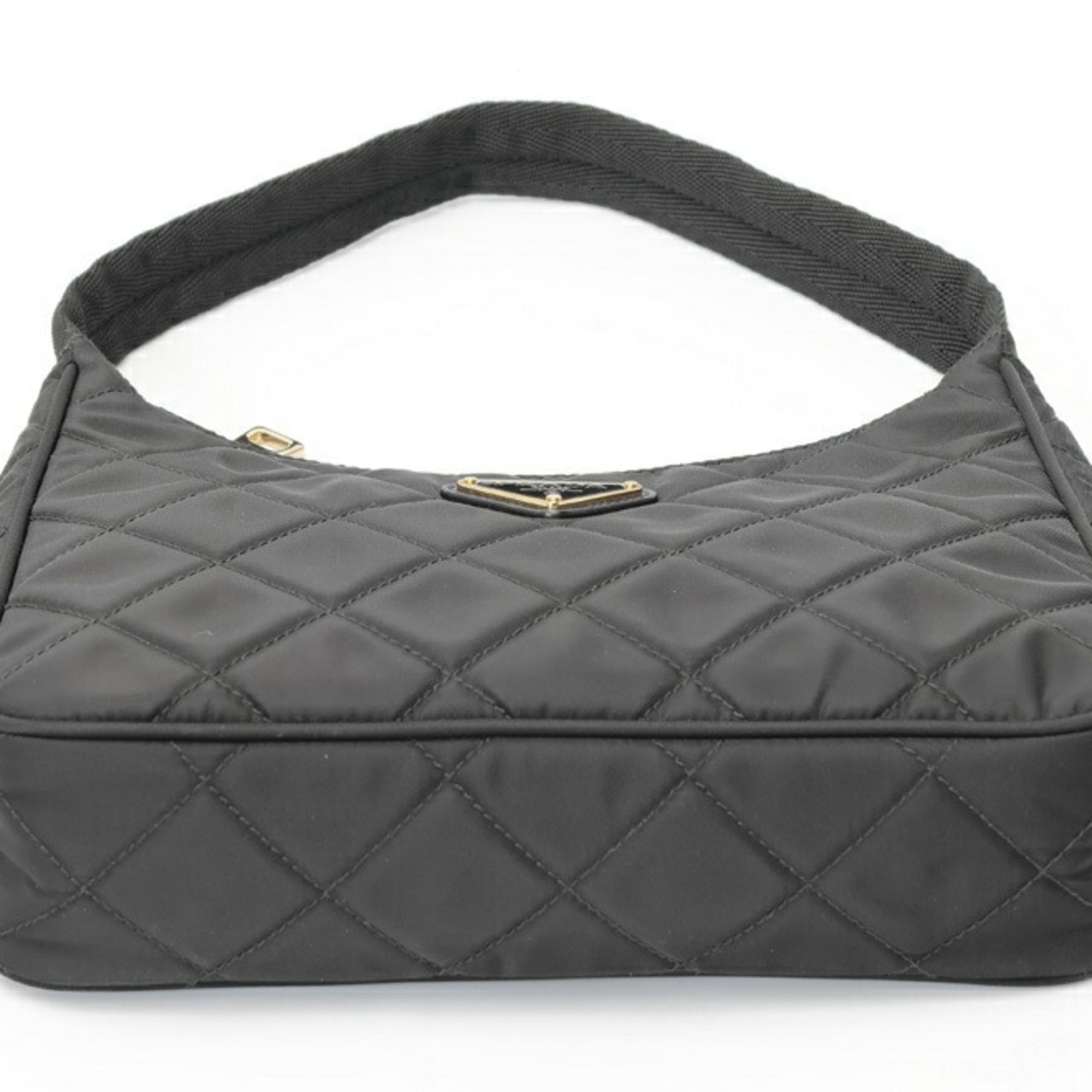 Prada Black Quilting Fabric Shoulder Bag (Pre-Owned)