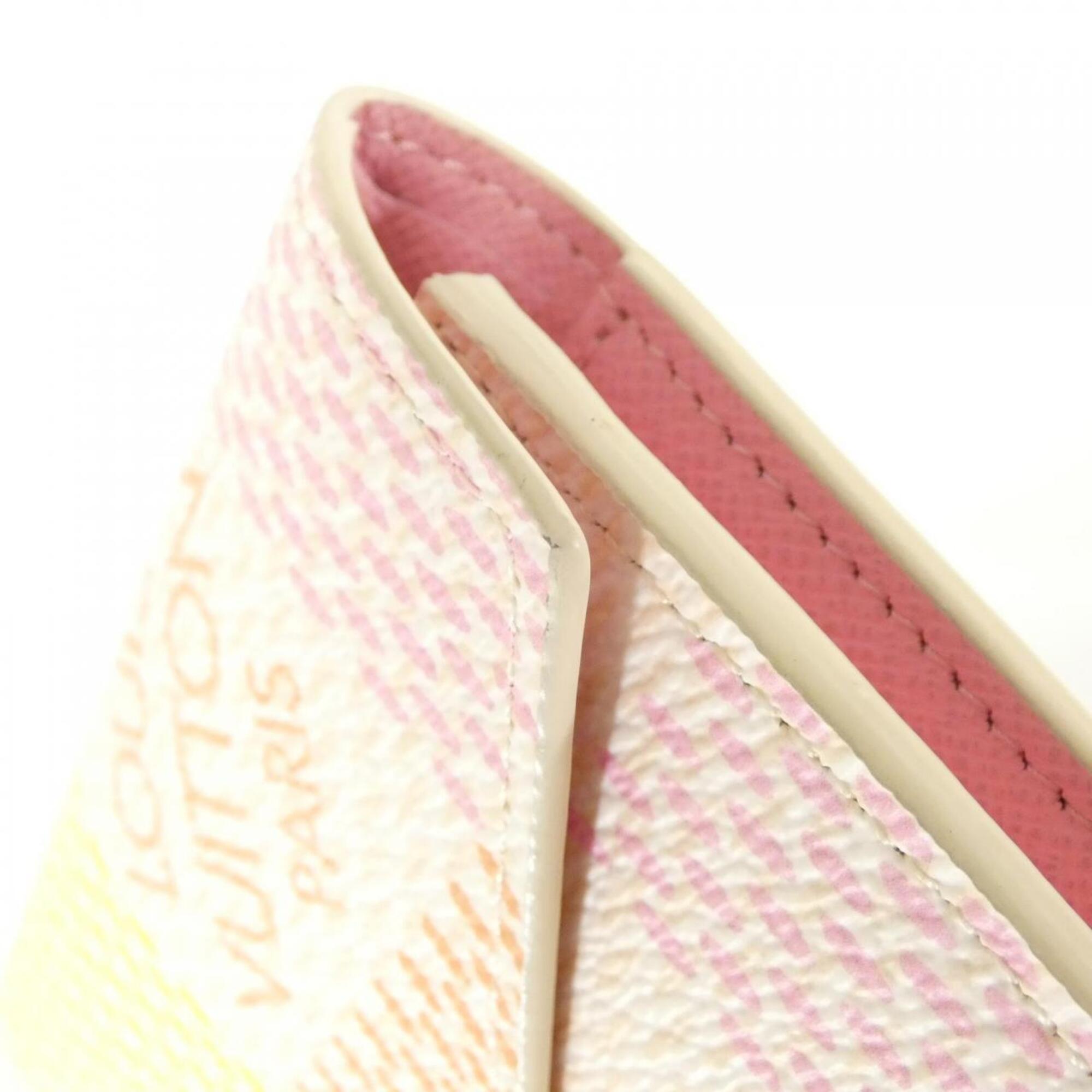 Louis Vuitton Peach Pink Coated Canvas Wallet (Bi-Fold) (Pre-Owned)