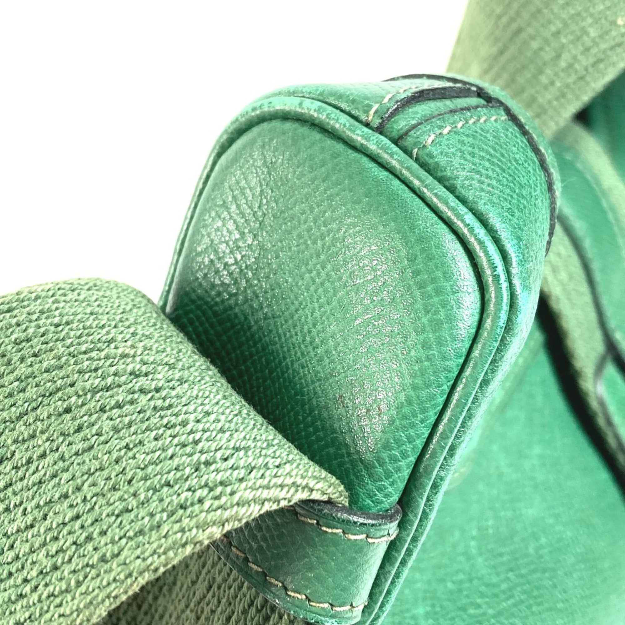 Hermes Green Courchevel Leather Shoulder Bag Tote Bag (Pre-Owned)