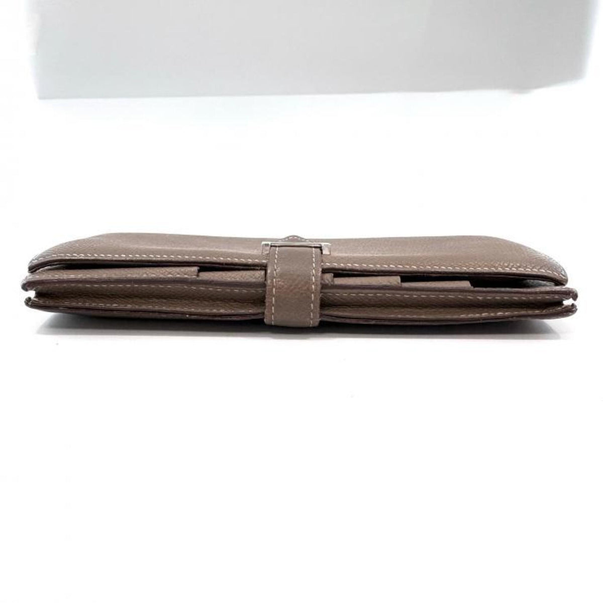Hermes Beige Etoupe Gray Epsom Leather Long Wallet (Bi-Fold) (Pre-Owned)