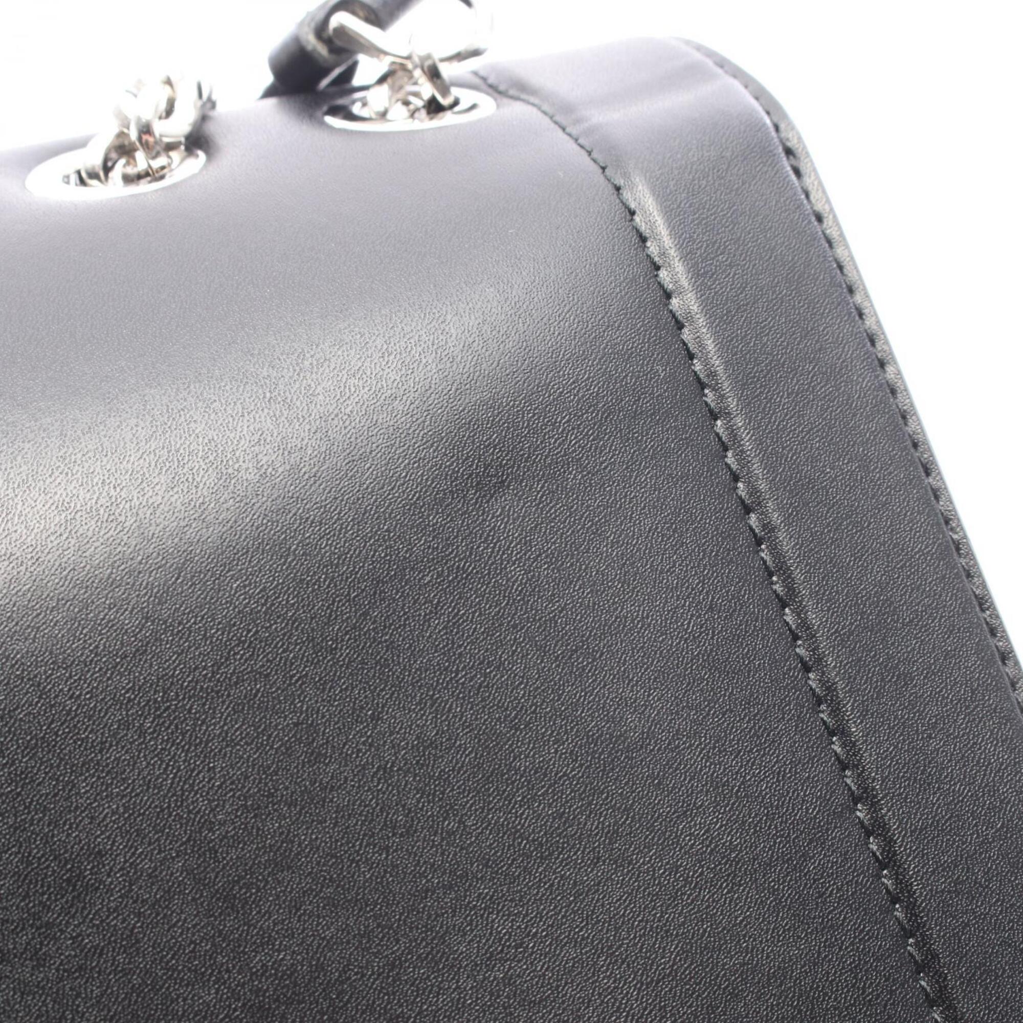 Salvatore Ferragamo Black White Leather Handbag Shoulder Bag (Pre-Owned)