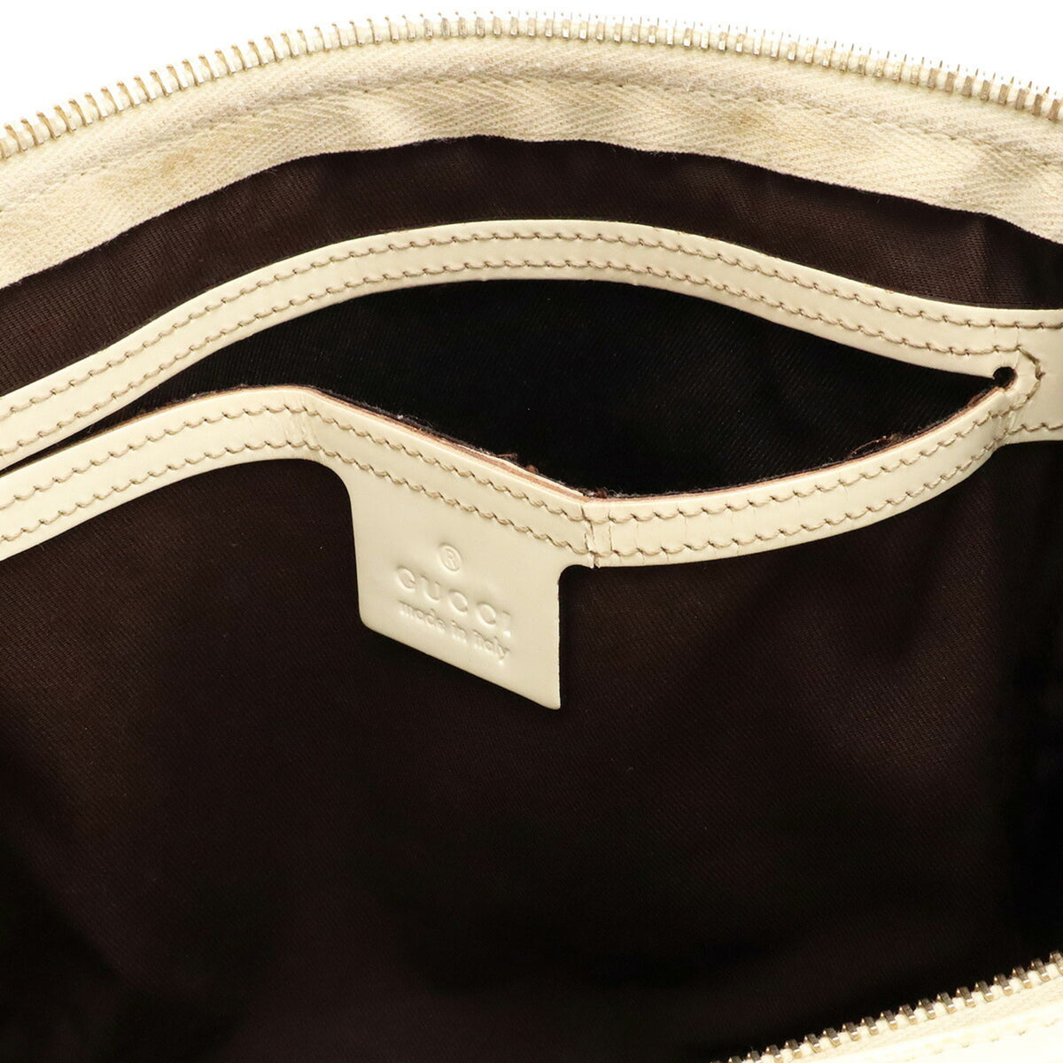 Gucci Cream Grayish Gg Supreme Handbag (Pre-Owned)