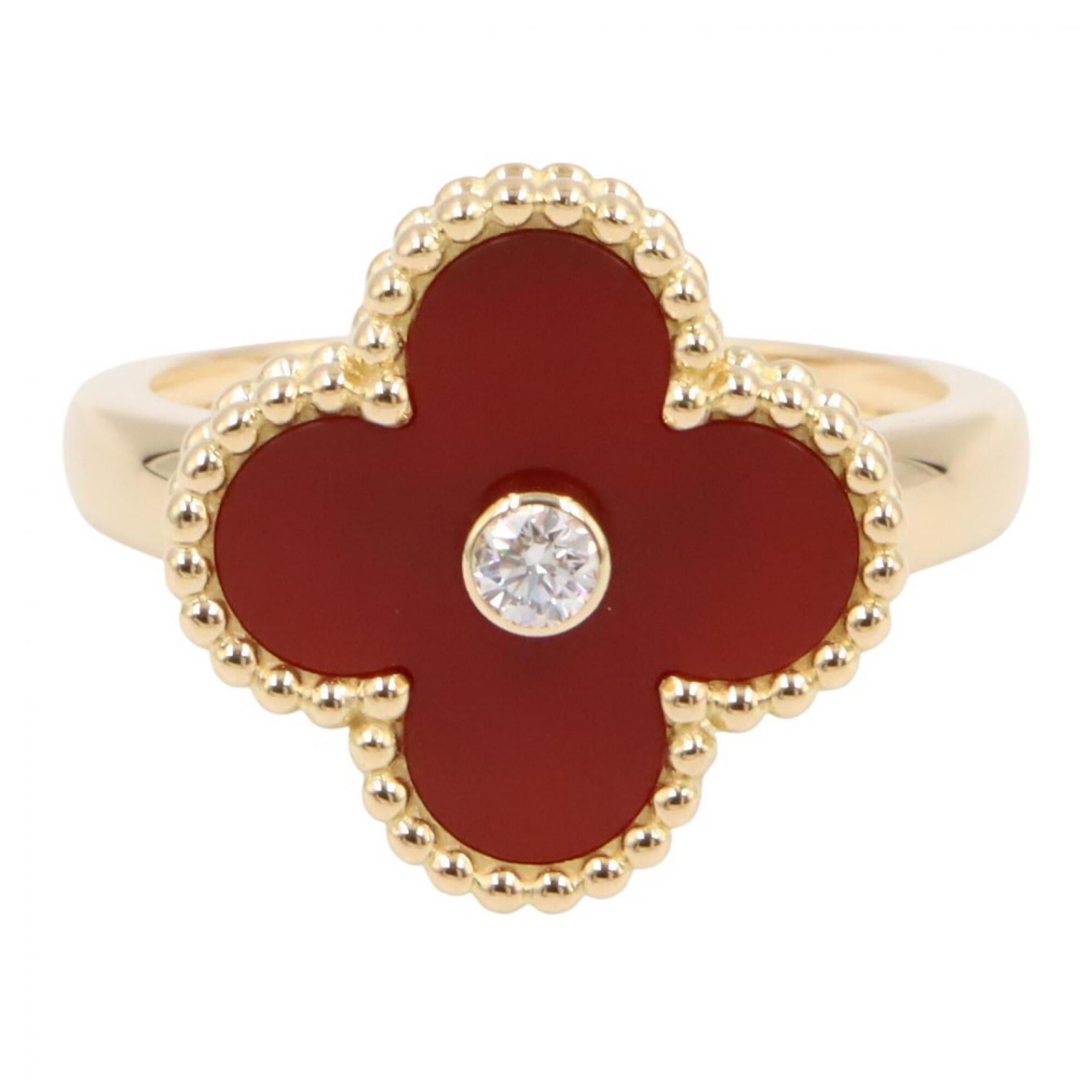 Van Cleef & Arpels Gold Clear Red Color Yellow Gold (18K) Band Ring (Pre-Owned)