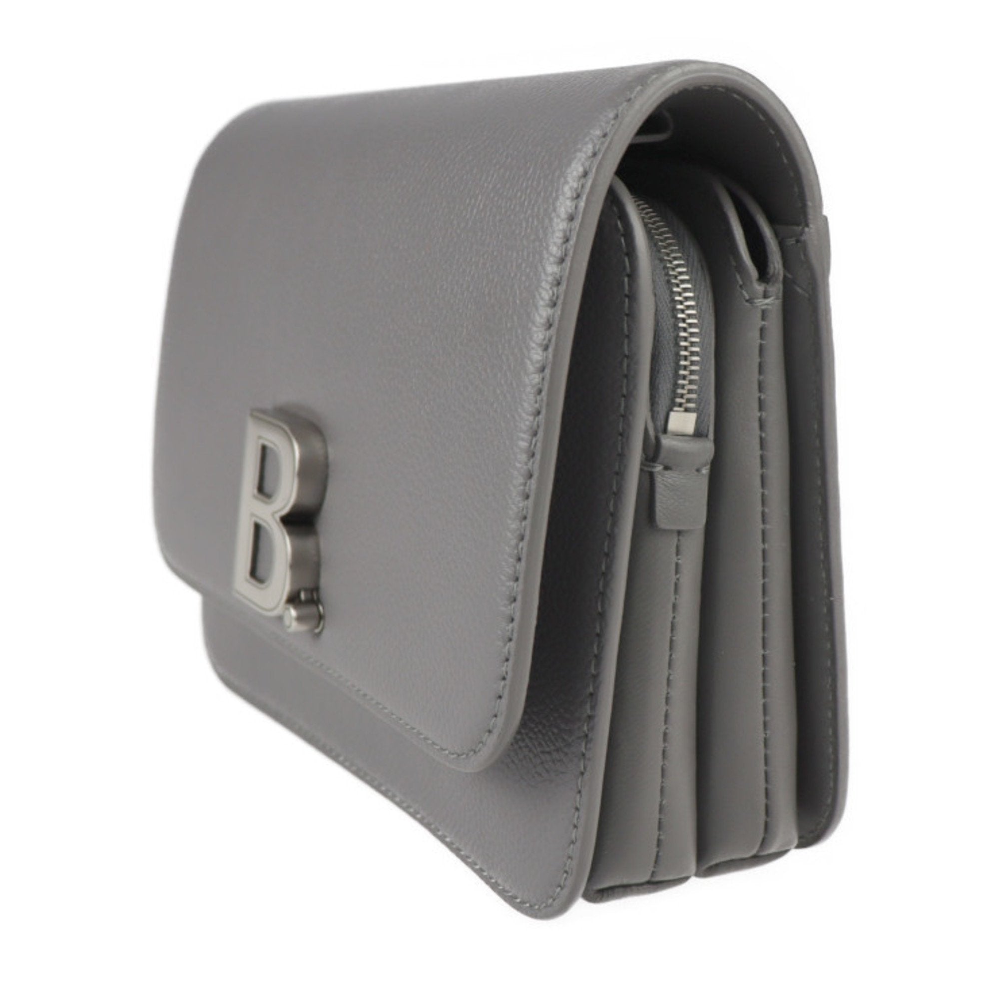 Balenciaga Gray Leather Clutch Bag Handbag Shoulder Bag Tote Bag (Pre-Owned)