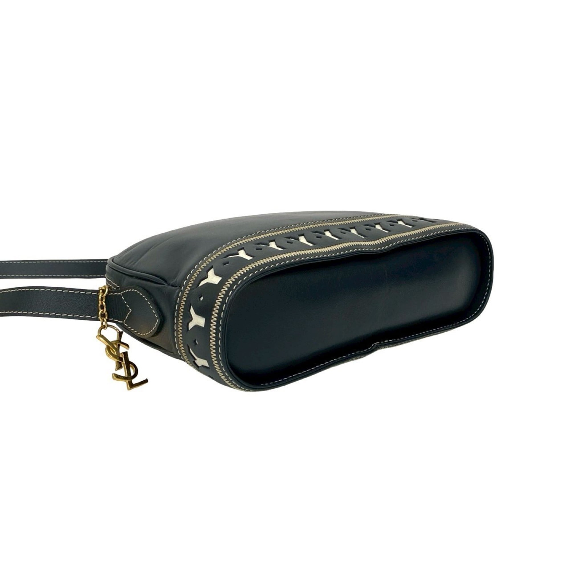 Yves Saint Laurent Navy Leather Shoulder Bag (Pre-Owned)