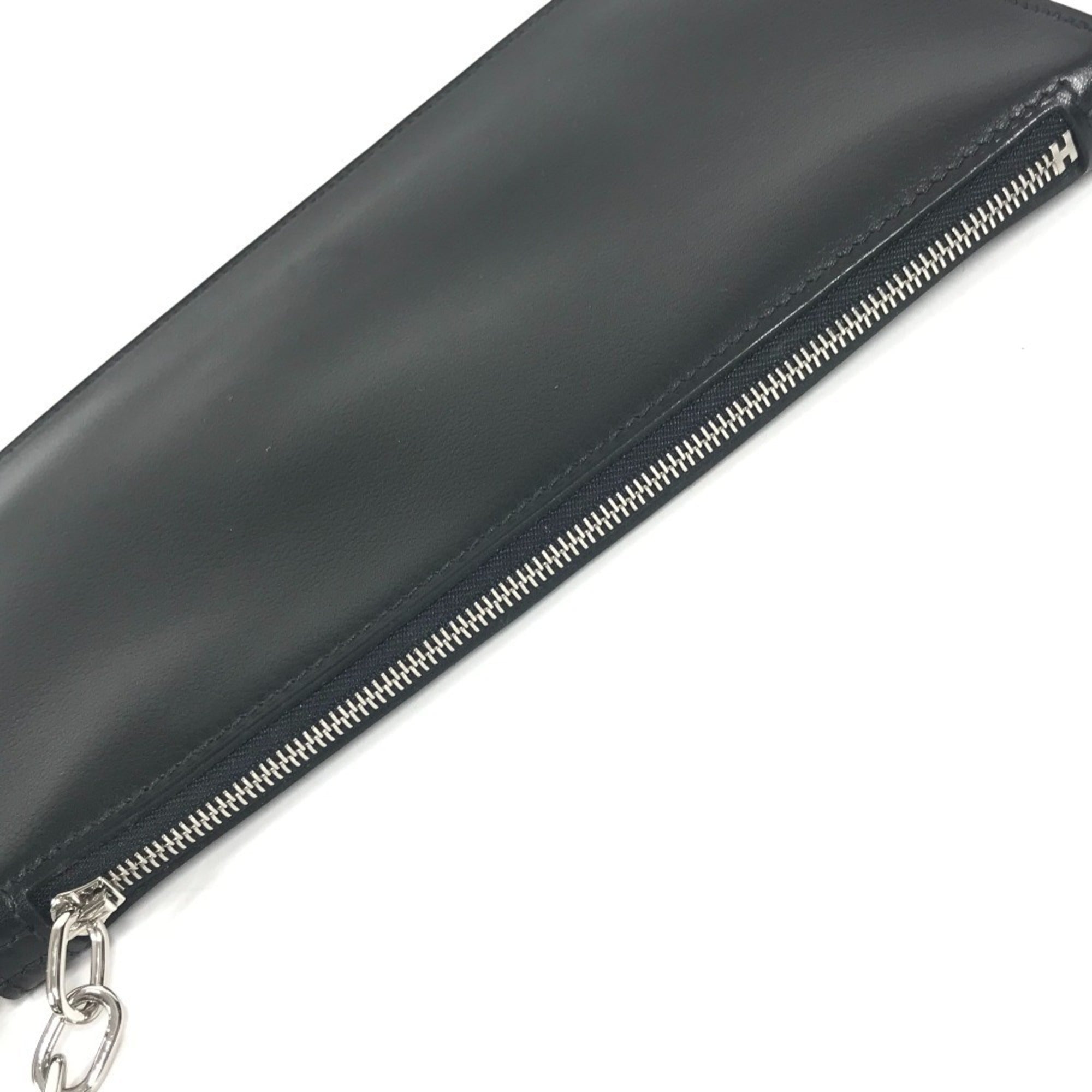Hermes Black Leather Handbag Pouch Shoulder Bag (Pre-Owned)