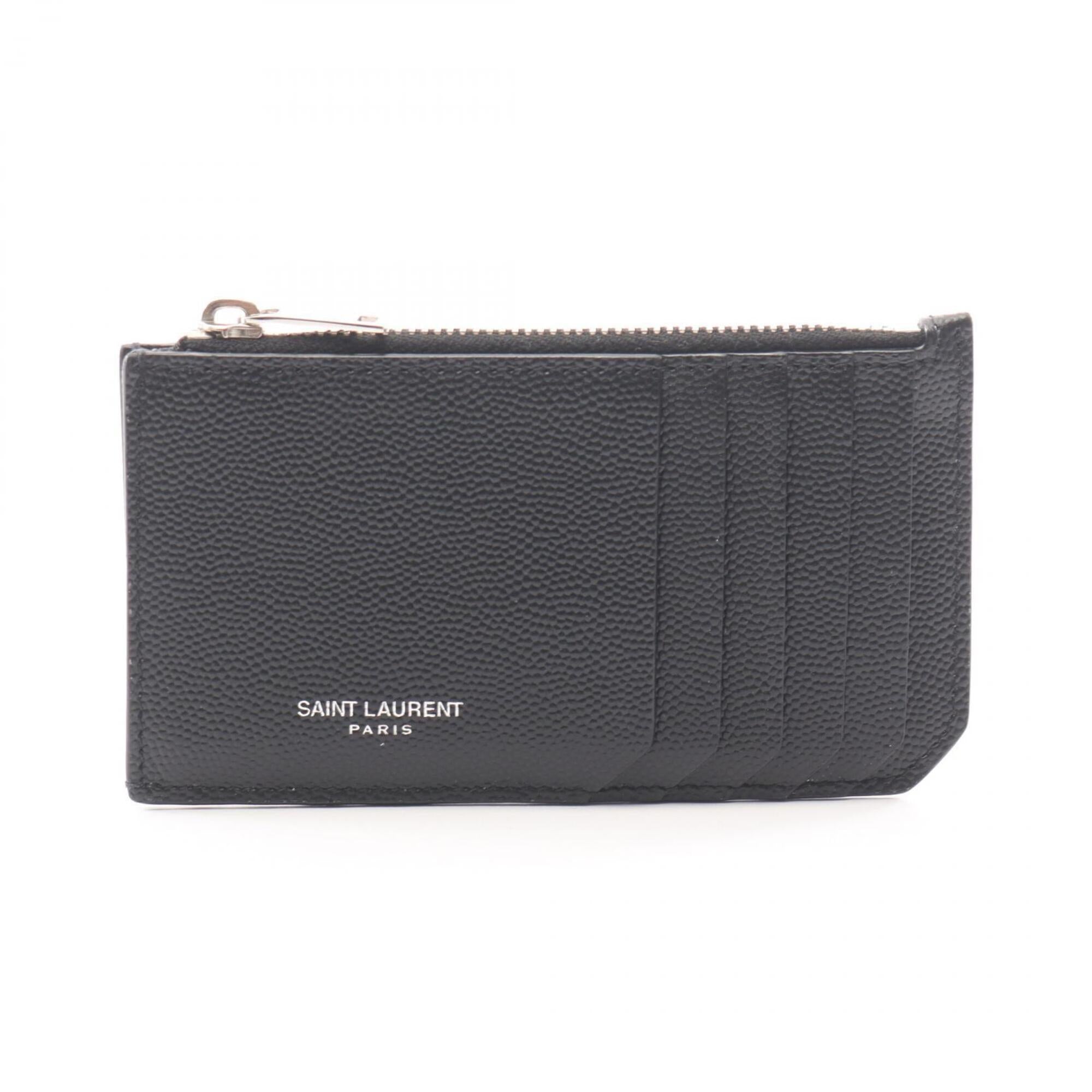 Saint Laurent Black Leather Coin Purse/Coin Case (Pre-Owned)