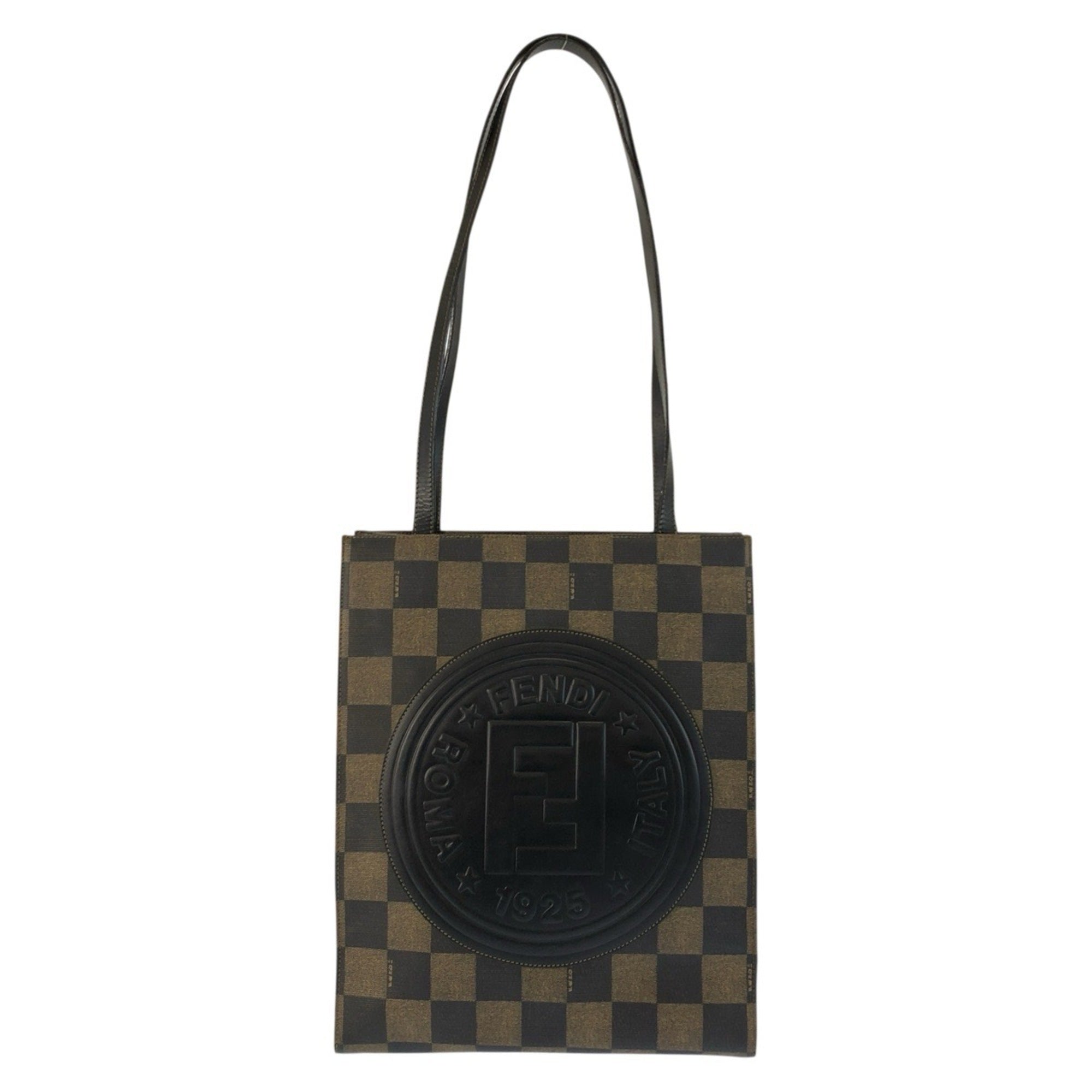 Fendi Black Brown Pvc Shoulder Bag Tote Bag (Pre-Owned)