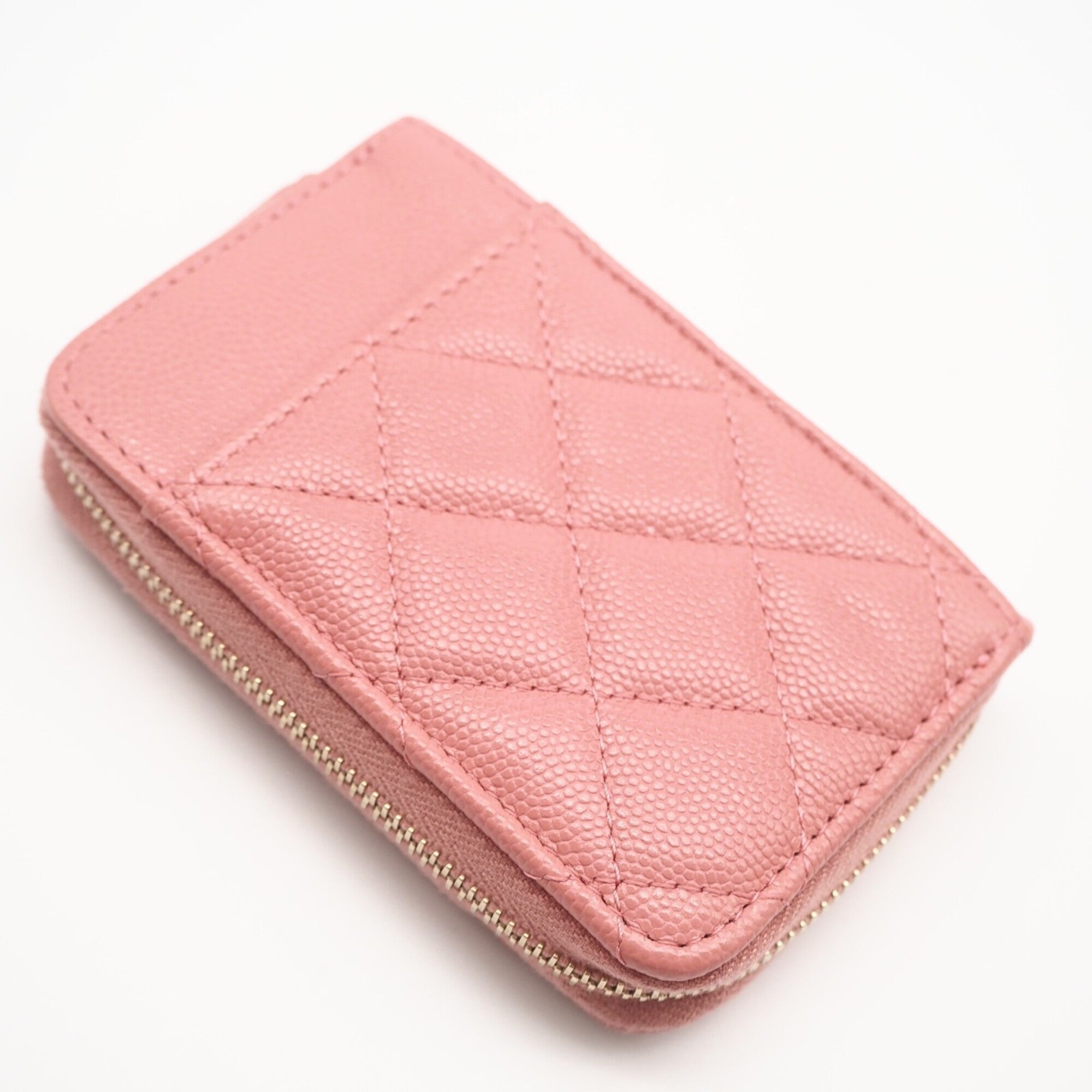 Chanel Matelasse Pink Grained Calfskin Coin Purse/Coin Case (Pre-Owned)
