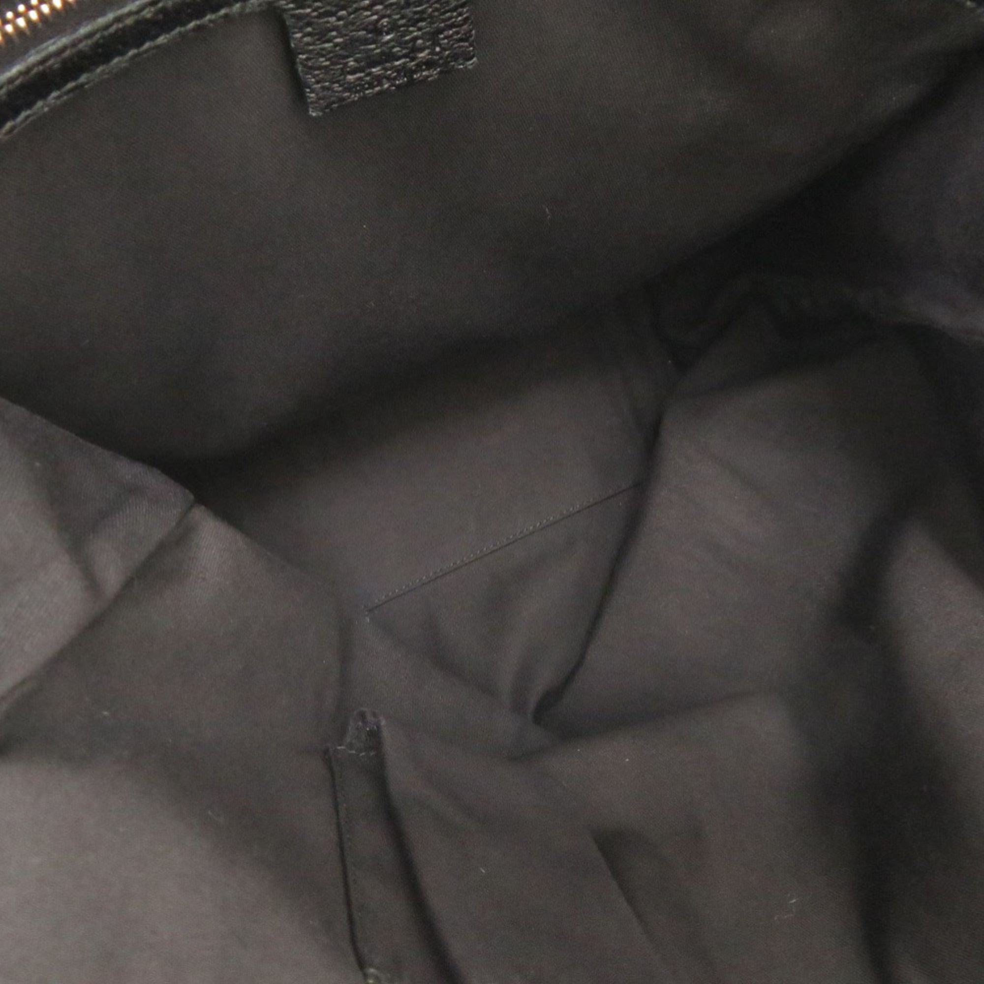 Gucci Black Gg Canvas Leather Tote Bag (Pre-Owned)