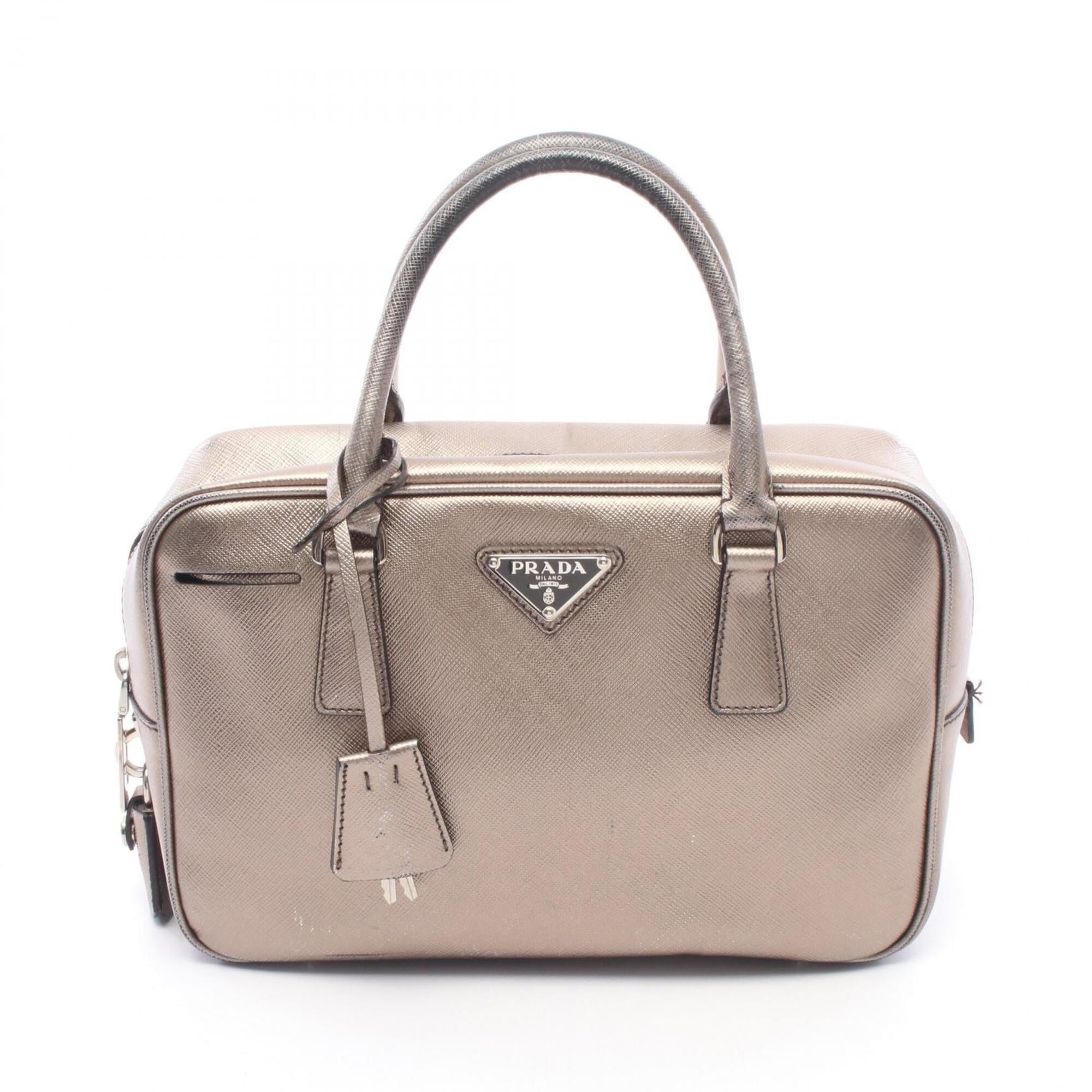 Prada Beige Gold Leather Handbag (Pre-Owned)
