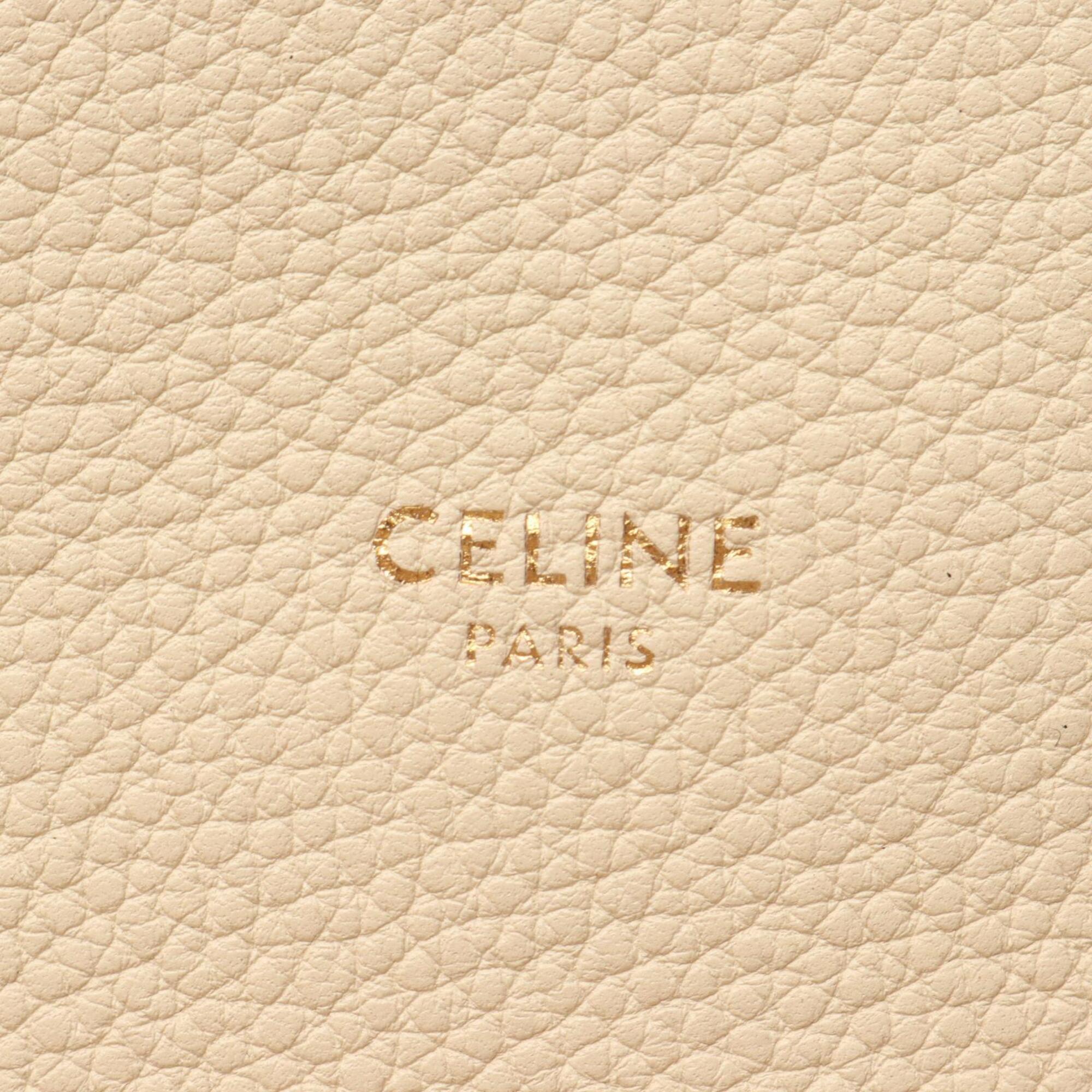 Celine Ivory Leather Handbag Tote Bag (Pre-Owned)