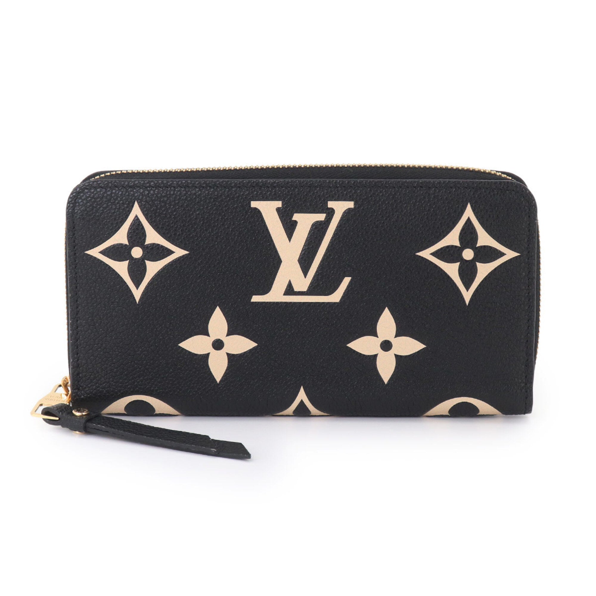 Louis Vuitton Beige Black Monogram Empreinte Long Wallet (Bi-Fold) (Pre-Owned)