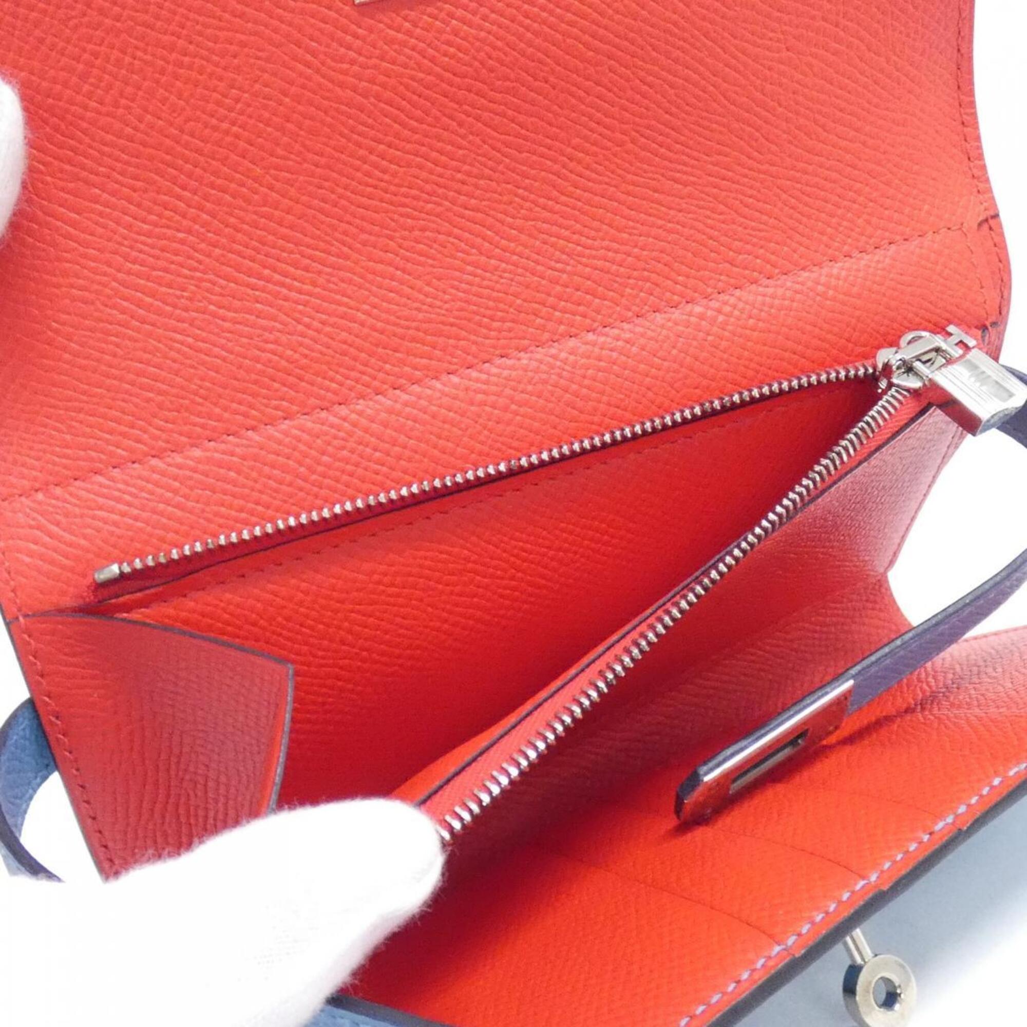 Hermes Blue Epsom Leather Wallet (Tri-Fold) (Pre-Owned)