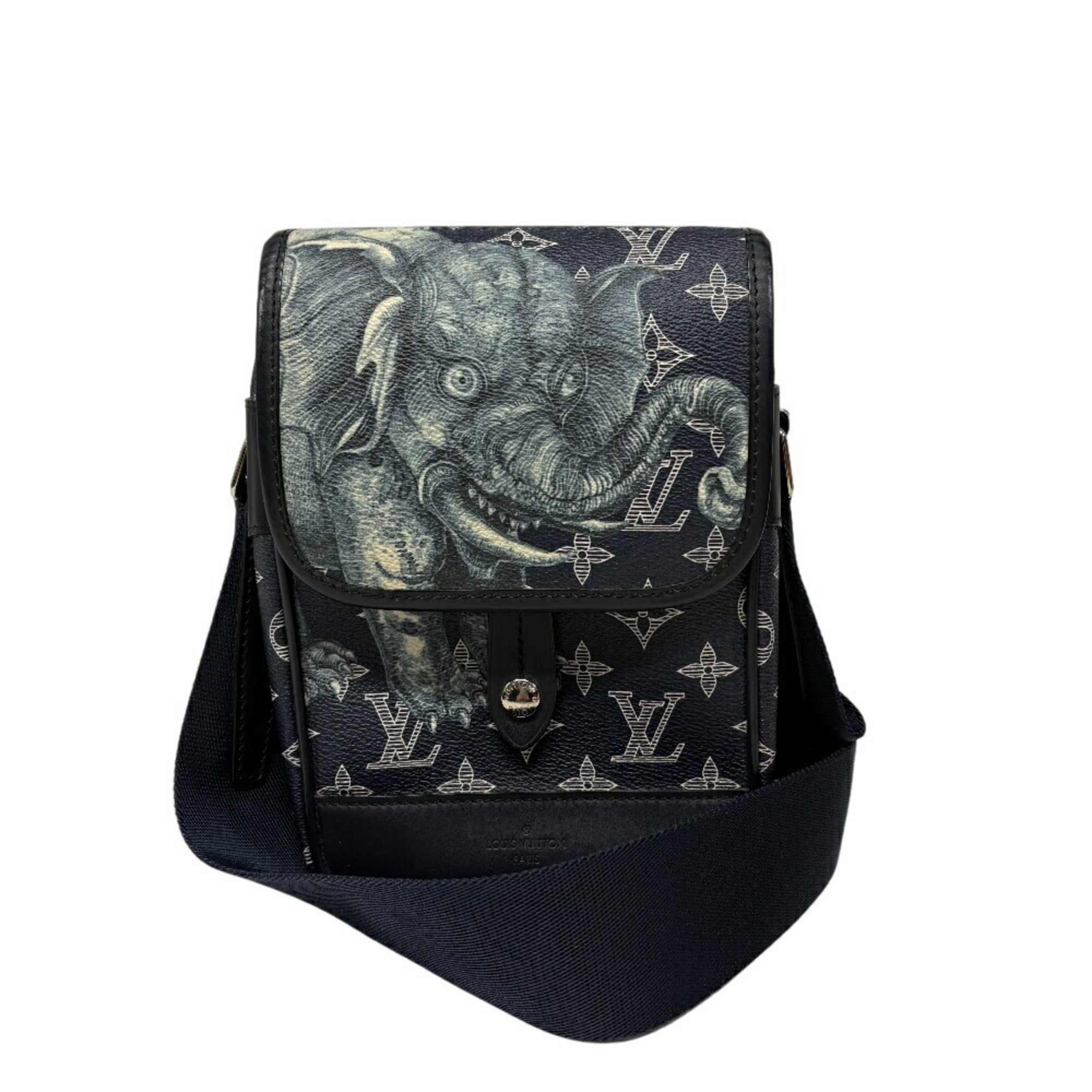 Louis Vuitton Navy Leather Shoulder Bag (Pre-Owned)