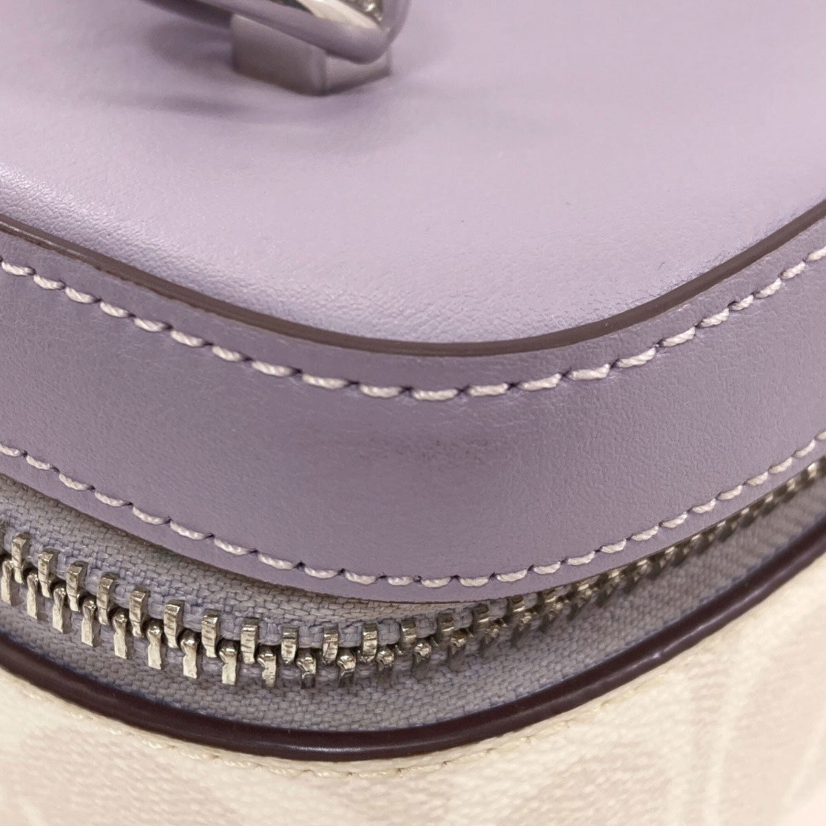 Coach Purple White Pvc Leather Handbag (Pre-Owned)