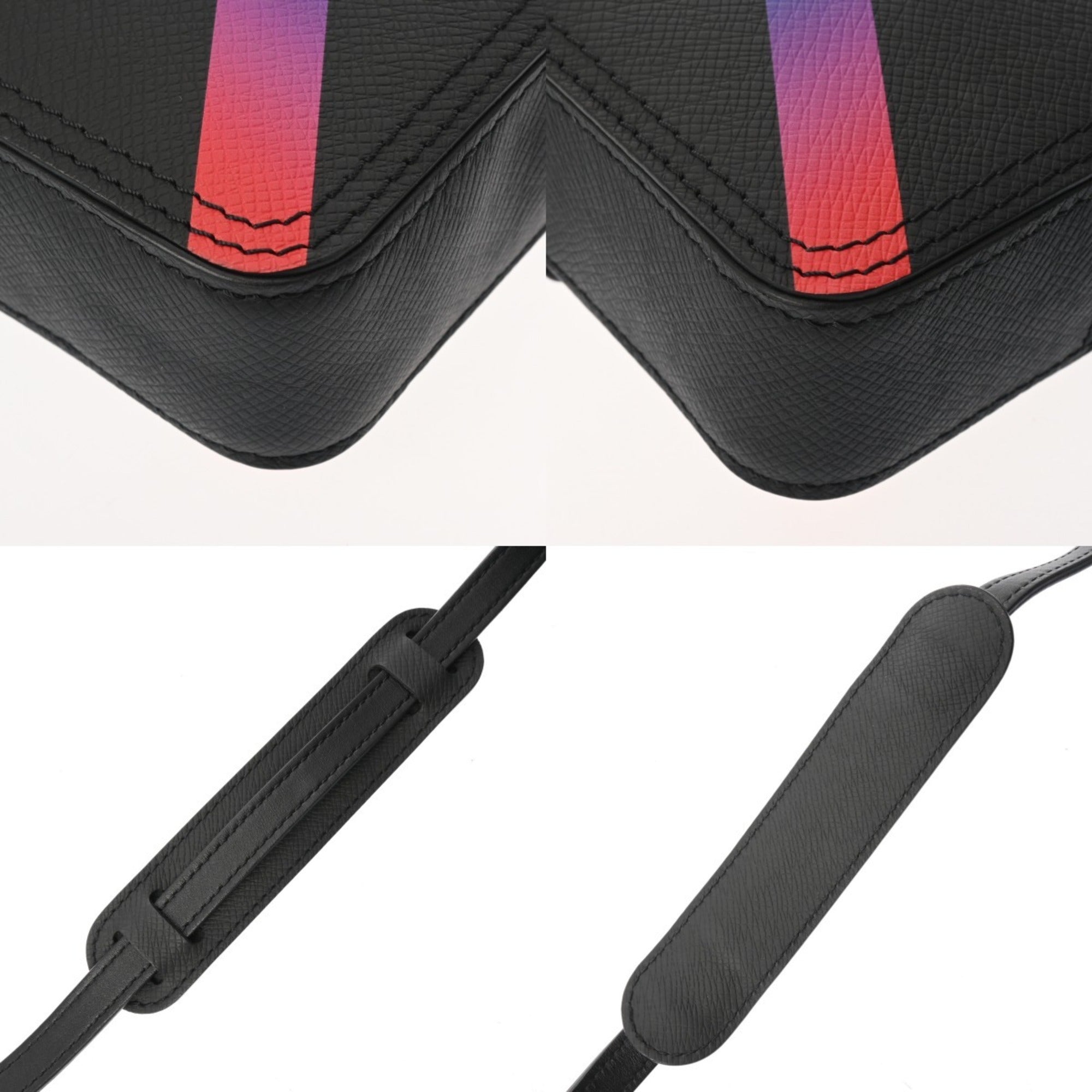Louis Vuitton Noir Leather Shoulder Bag (Pre-Owned)