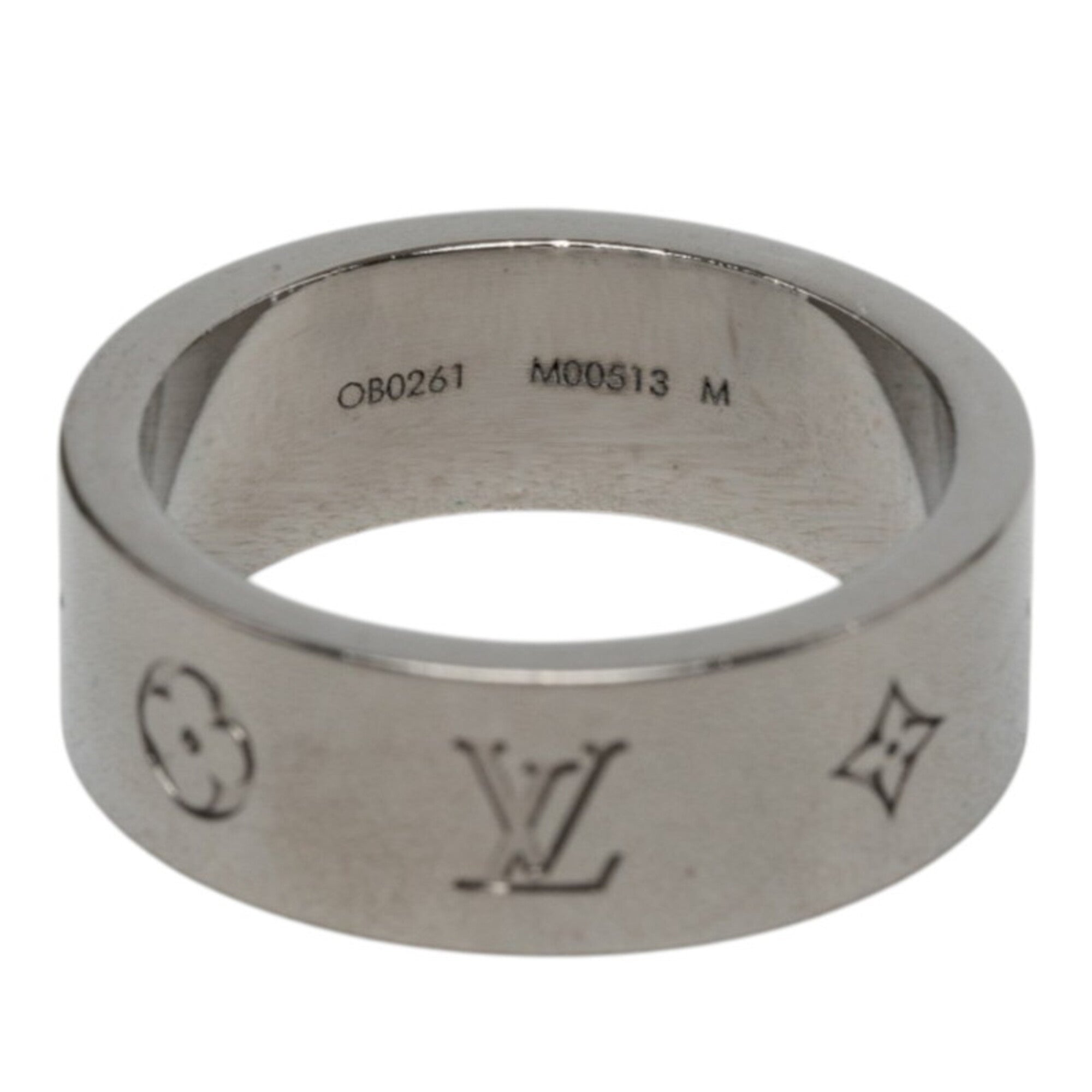 Louis Vuitton Silver Metal Band Ring (Pre-Owned)
