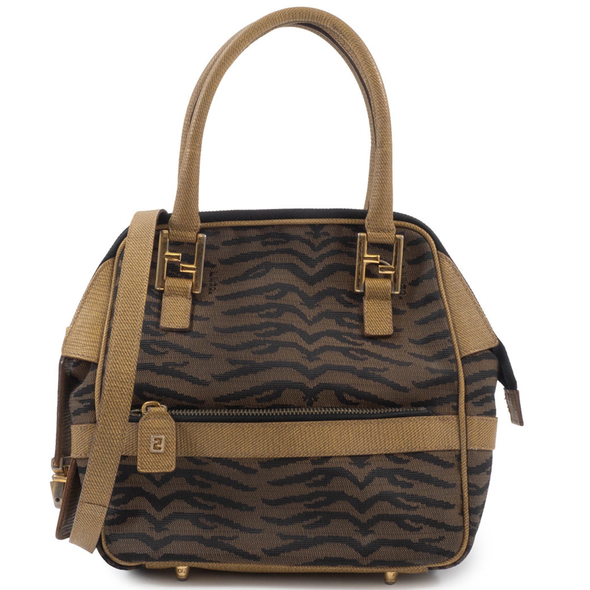 Fendi Brown Canvas Shoulder Bag (Pre-Owned)