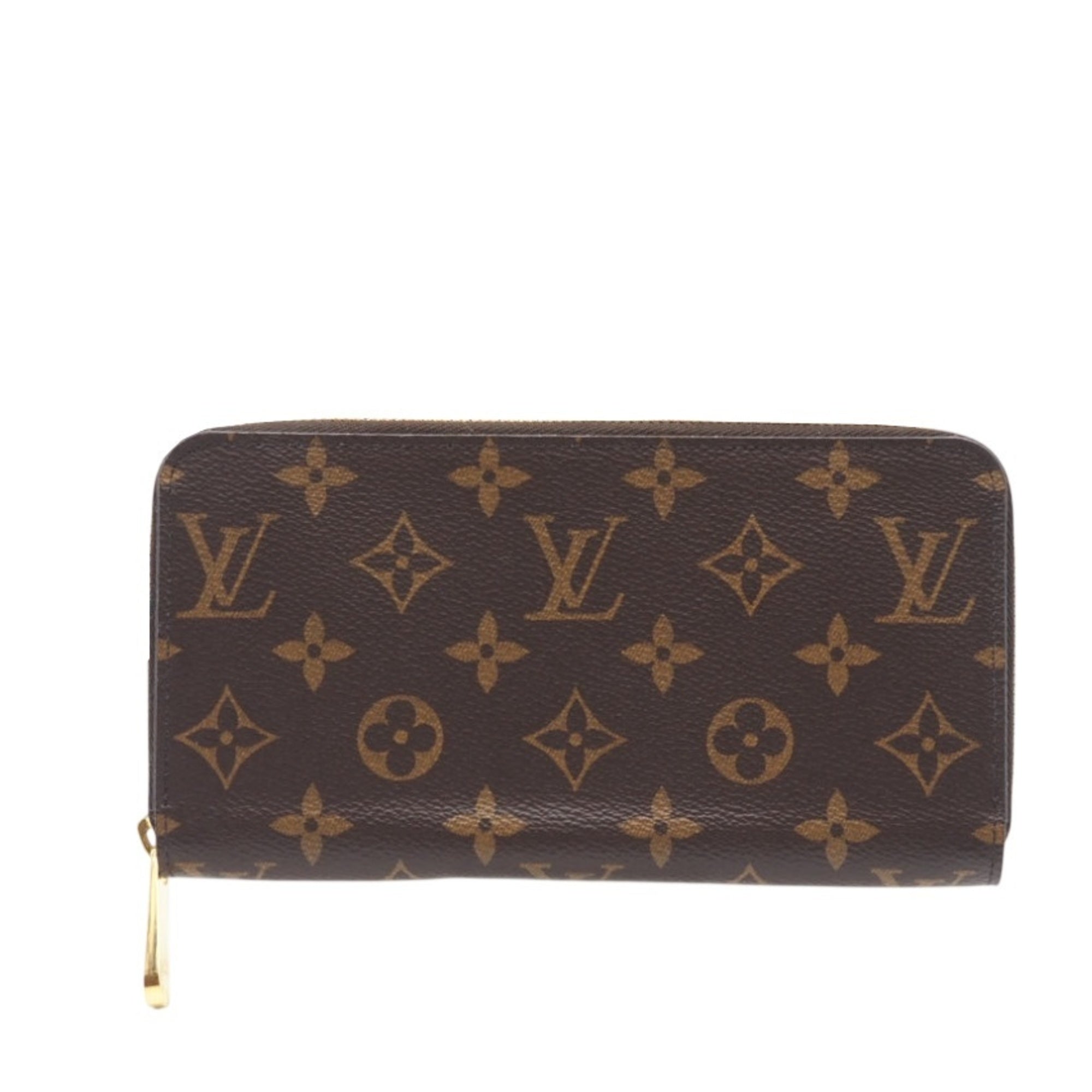 Louis Vuitton Monogram Beige Brown Coated Canvas Long Wallet (Bi-Fold) (Pre-Owned)