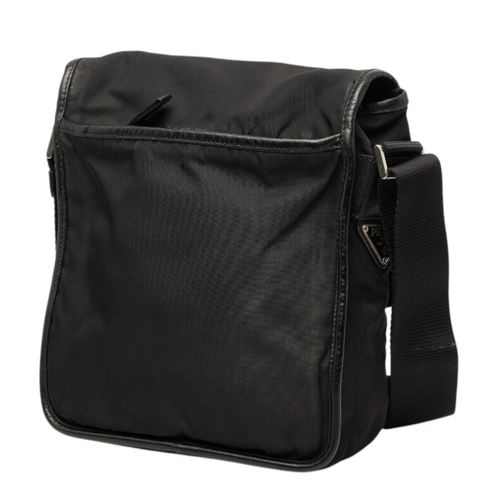 Prada Black Nylon Leather Shoulder Bag (Pre-Owned)