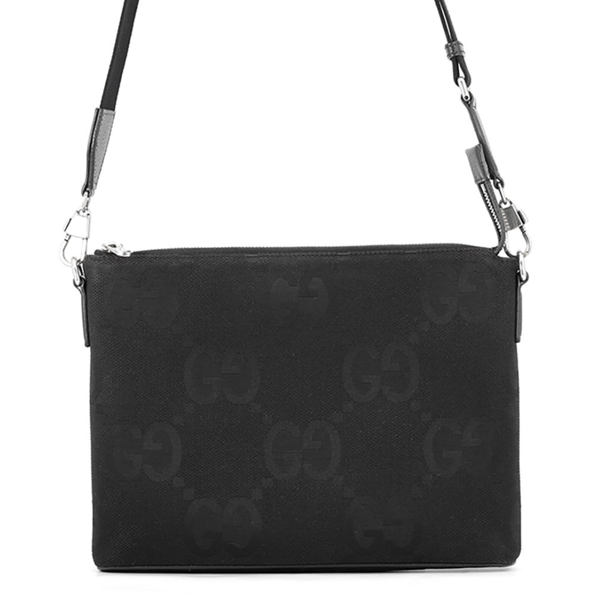 Gucci Black Canvas Handbag Messenger Bag Shoulder Bag (Pre-Owned)