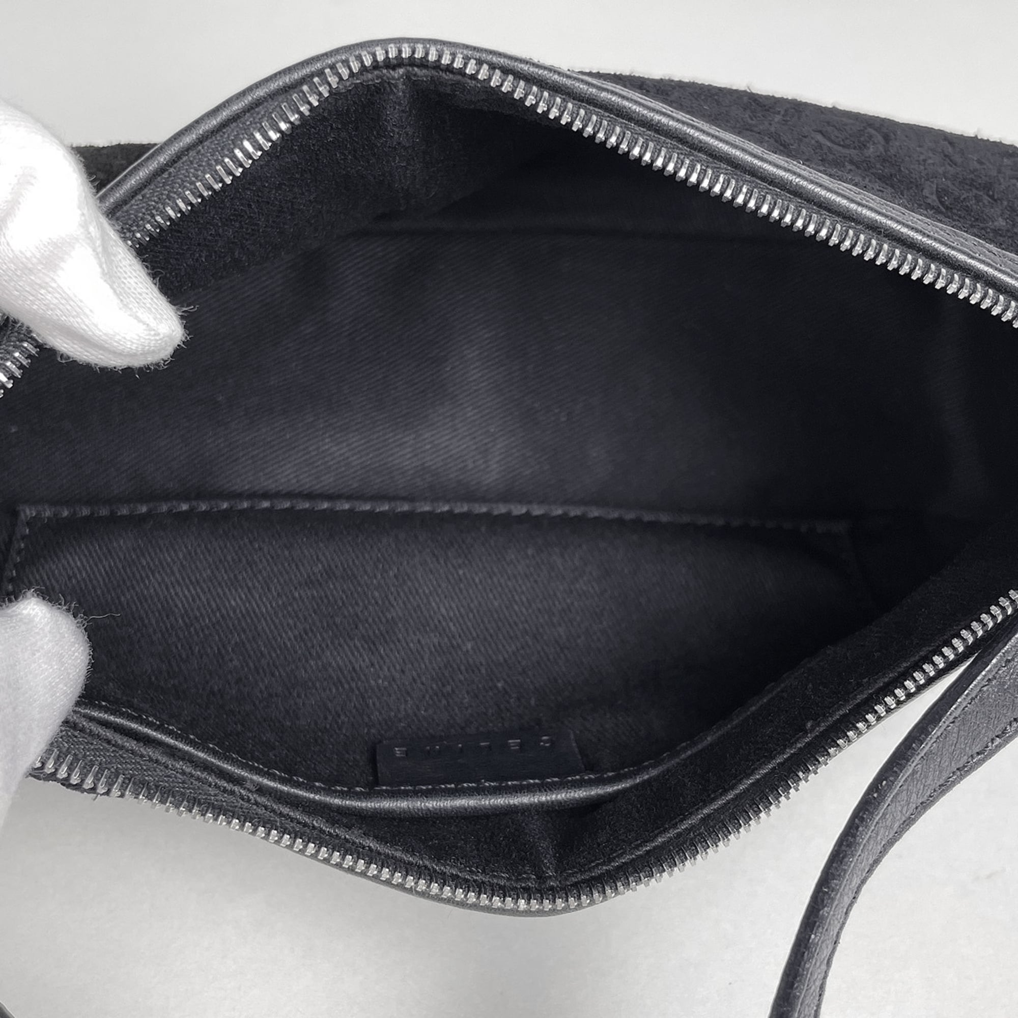 Celine Black Suede Leather Handbag (Pre-Owned)