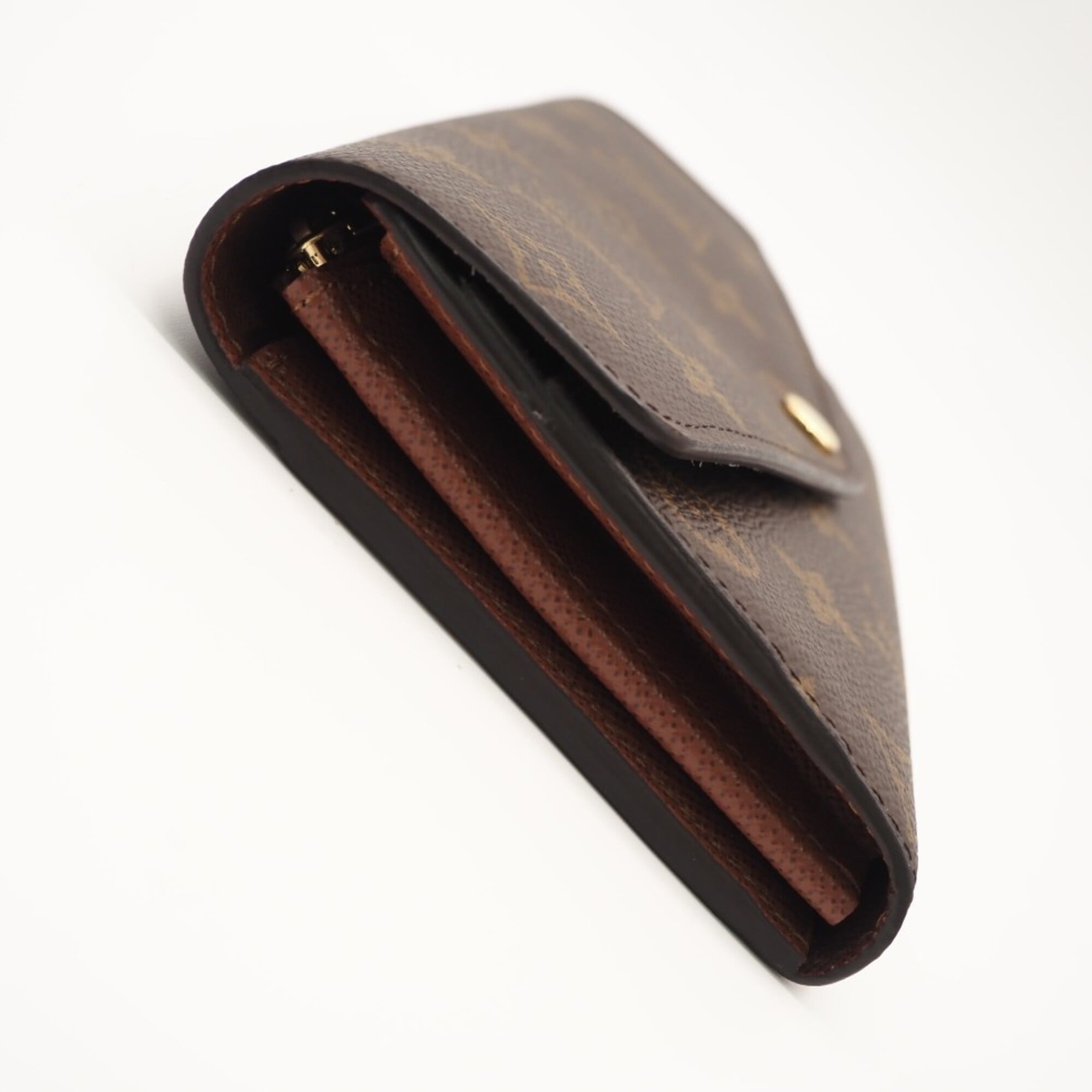 Louis Vuitton Monogram Beige Brown Monogram Coated Canvas Long Wallet (Bi-Fold) (Pre-Owned)